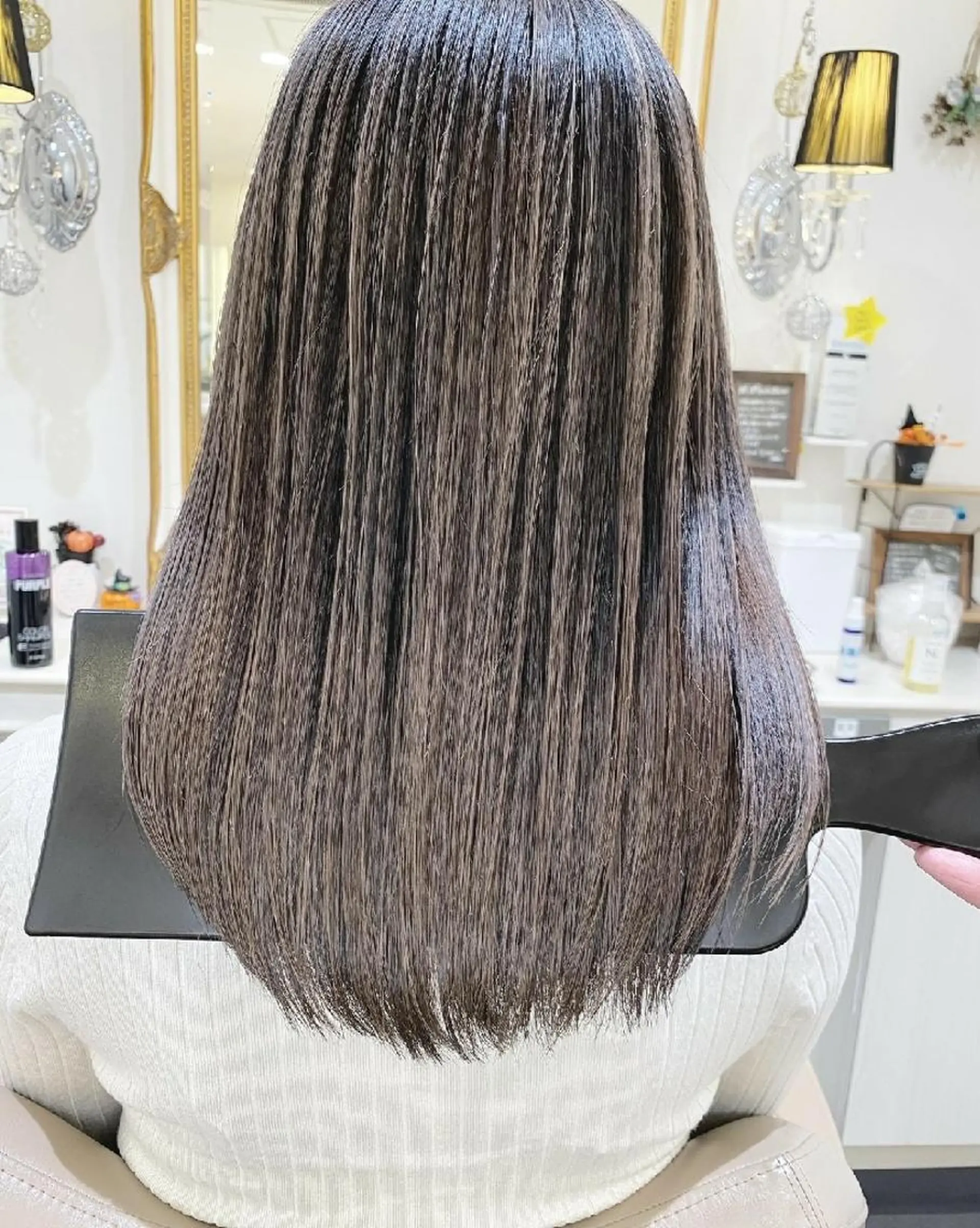 セミロング カラー グレージュ ヘアカラー ＡＳＨ 大宮のヘアスタイル