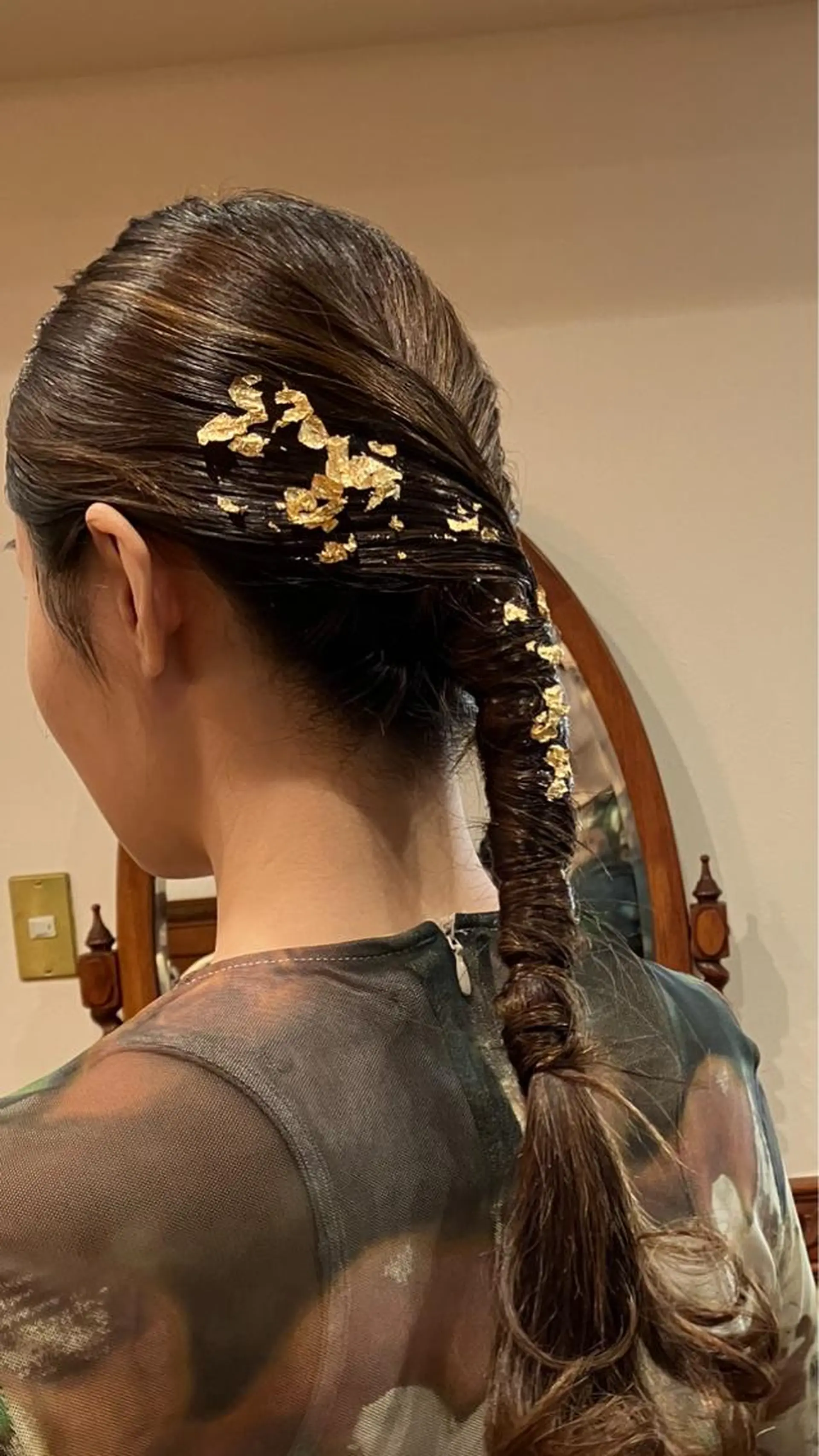 ロング ヘアアレンジ 結婚式・ブライダル ヘアセット OVER  SEAオーバーシー所属・森 陽子のマツエク・マツパデザイン