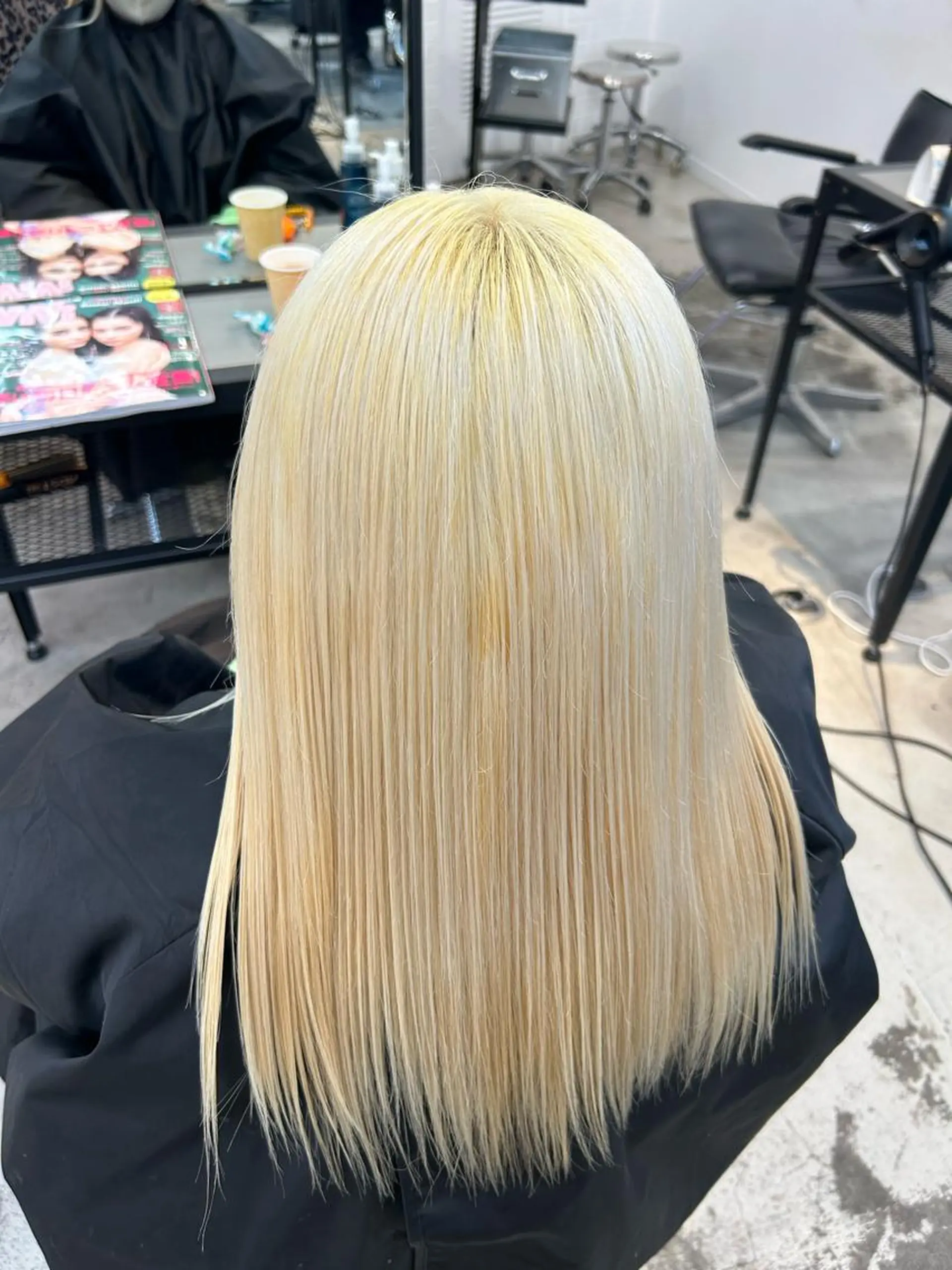 ロング ボブ 髪質改善 レイヤーカット ヘアカラー MiRI💜地毛級 エクステ✖似合わせ技のヘアスタイル