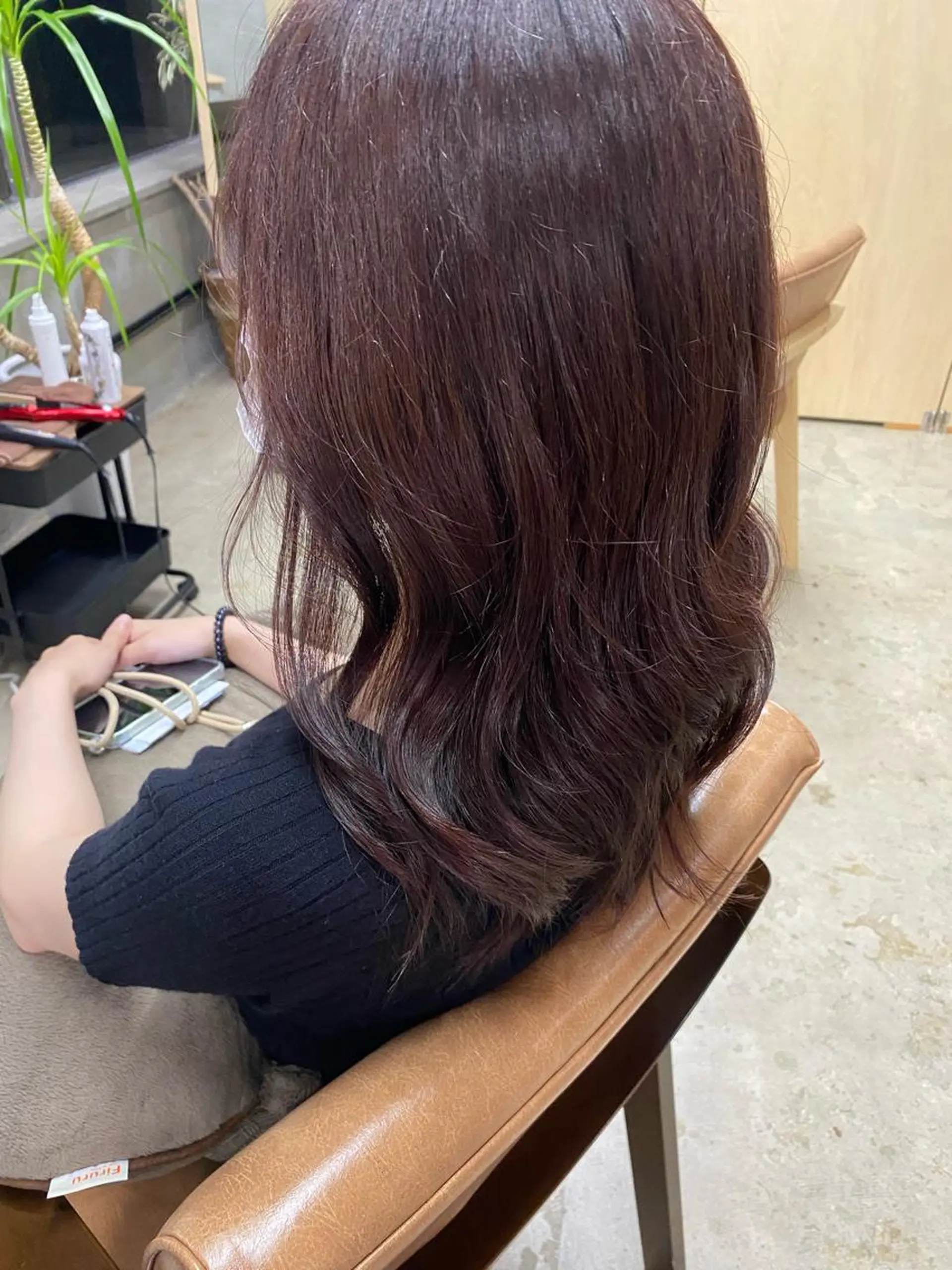 カラー ブラウンカラー ピンクカラー シミズ アスカのヘアスタイル