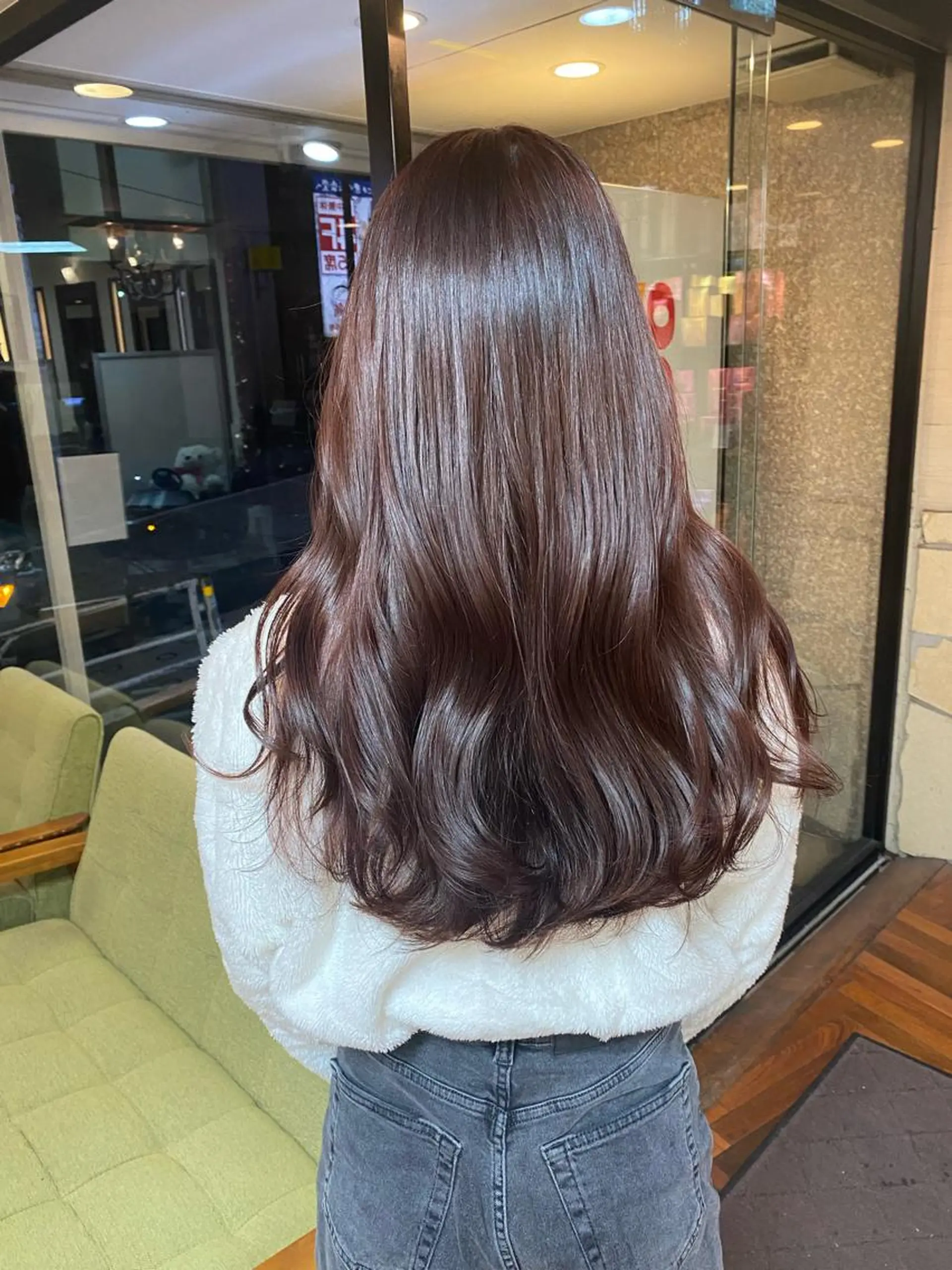 ロング カラー ベージュカラー グレージュ ピンクカラー ピンクベージュ 韓国風ヘア カット ヘアカラー トリートメント ボブ/縮毛矯正/ レイヤー/塚田のヘアスタイル