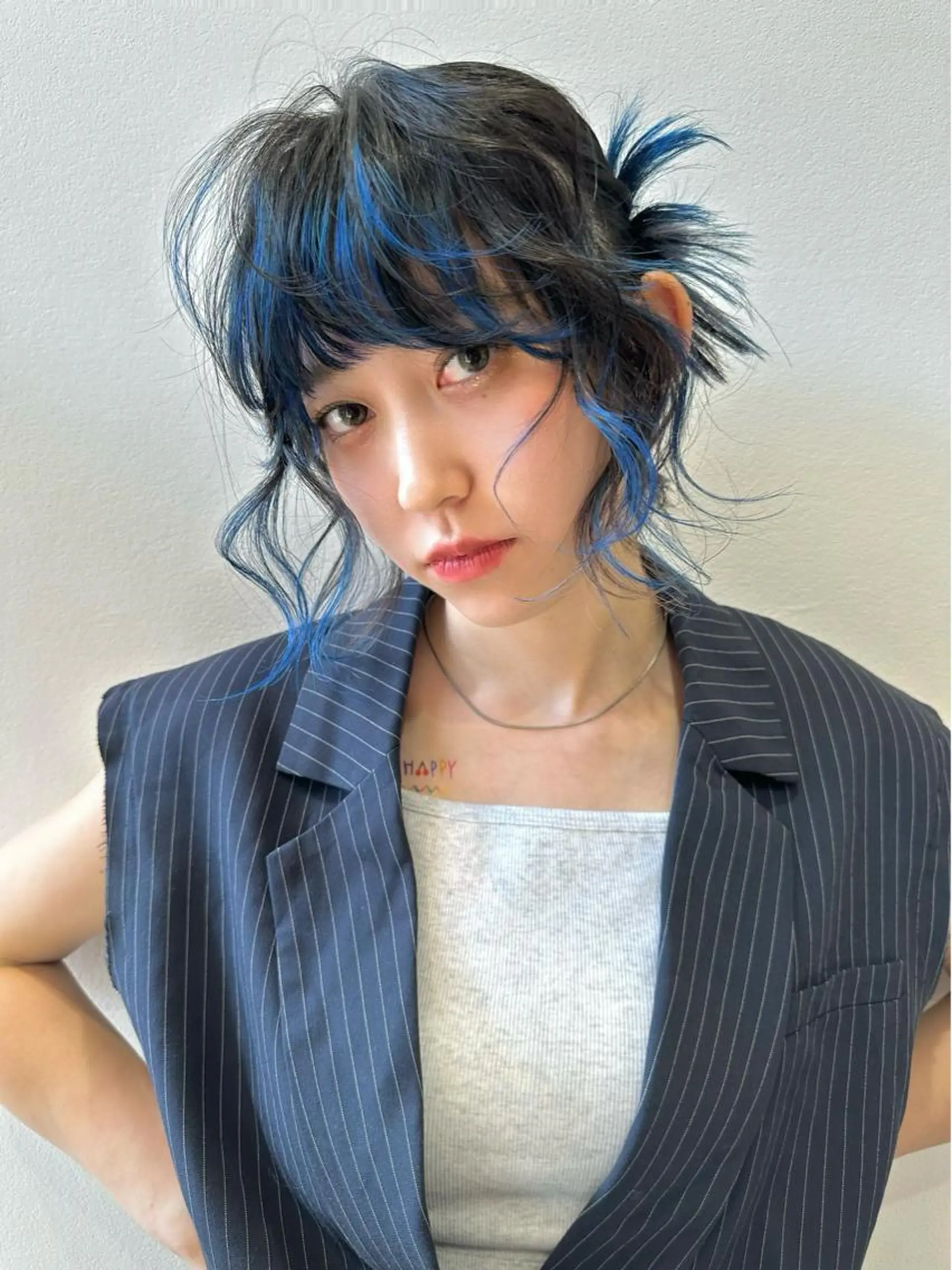 ミディアム カラー カット ヘアカラー かえ🩶韓国ボブ🎀 透明感カラー🥣のヘアスタイル