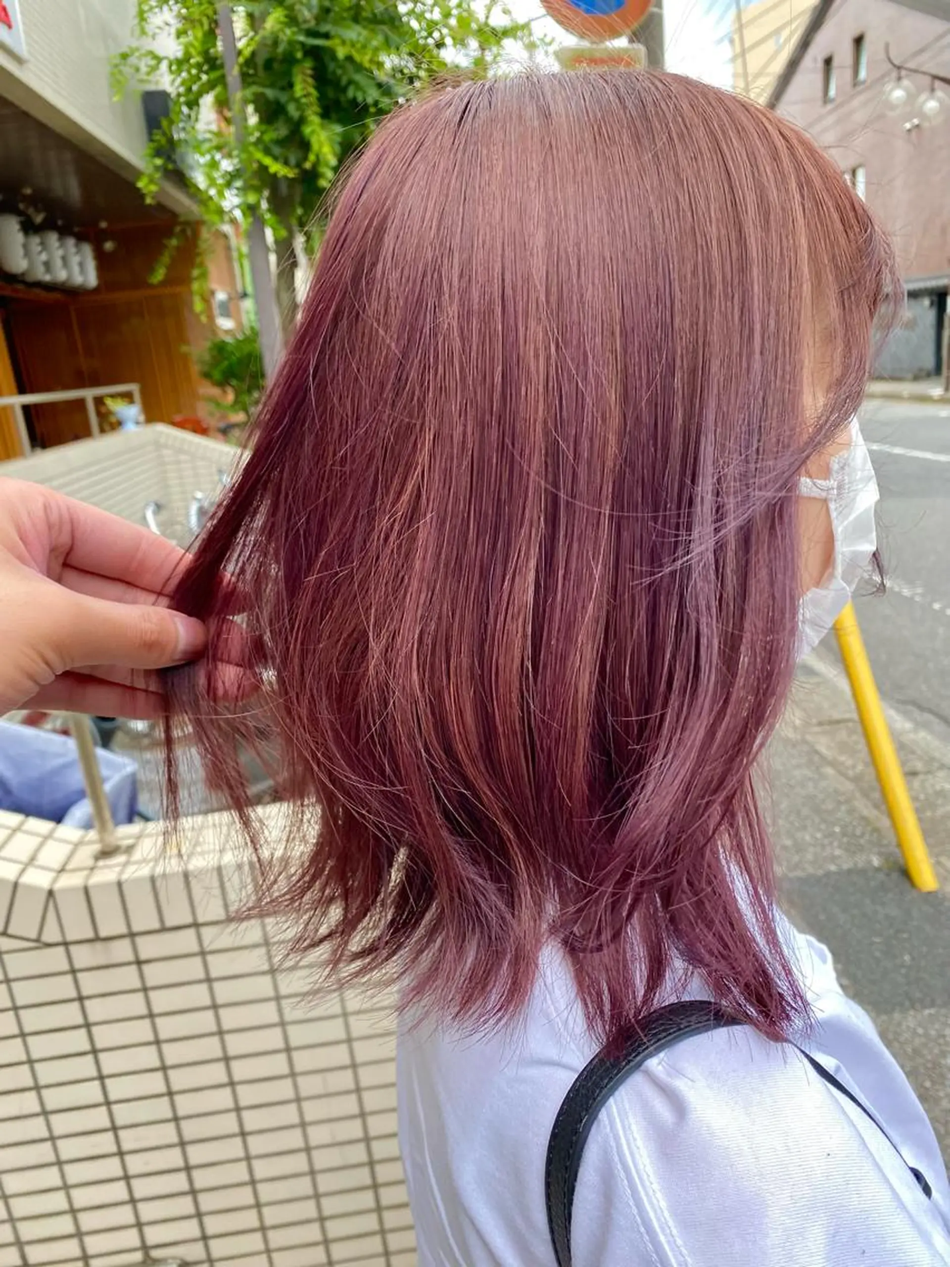 ミディアム カラー ラベンダーカラー ピンクカラー ピンクパープル ピンクラベンダー パープルカラー 野呂 隼人のヘアスタイル