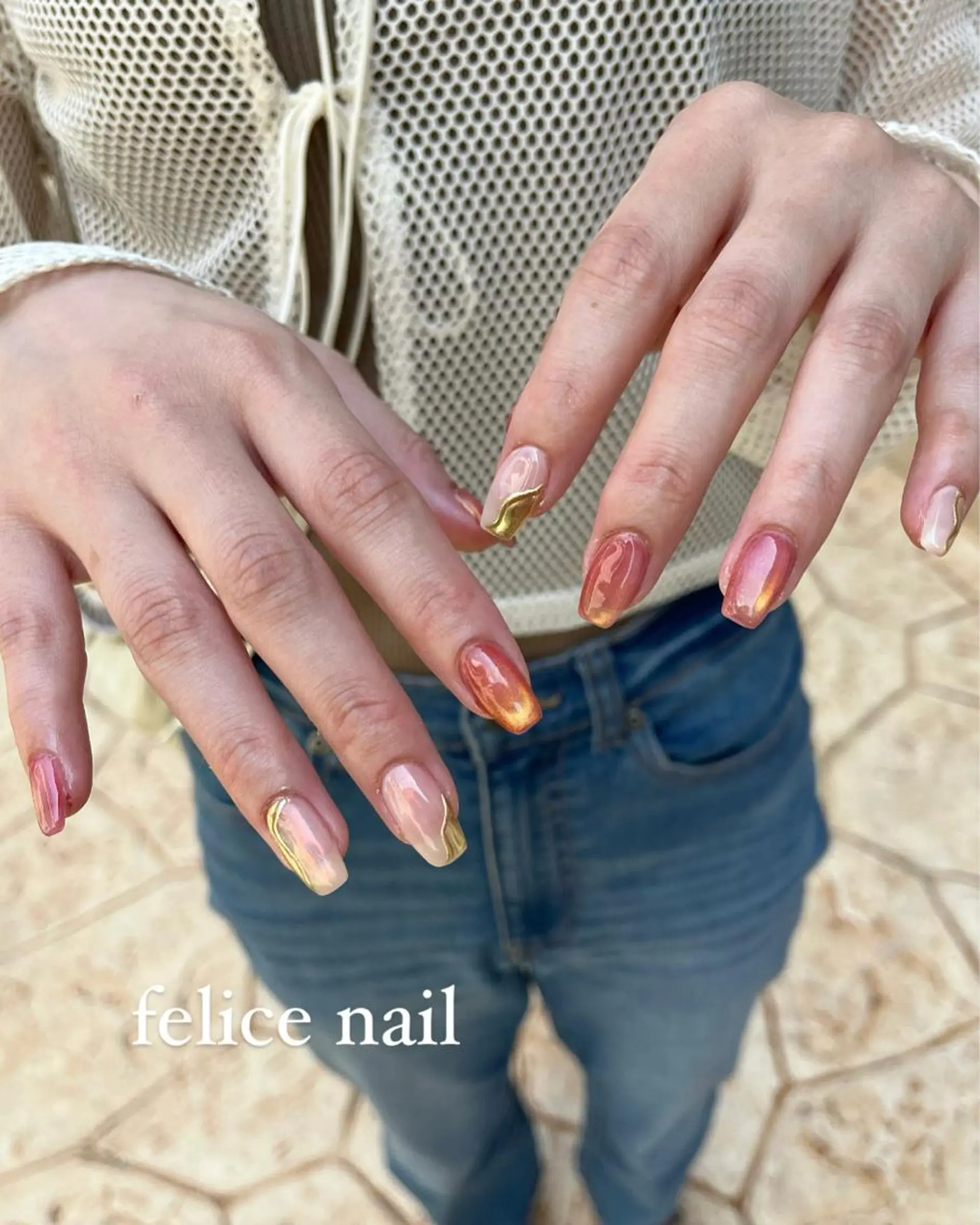 ネイル ジェルネイル マグネットネイル ミラーネイル ニュアンスネイル オフィスネイル felice nailのネイルデザイン