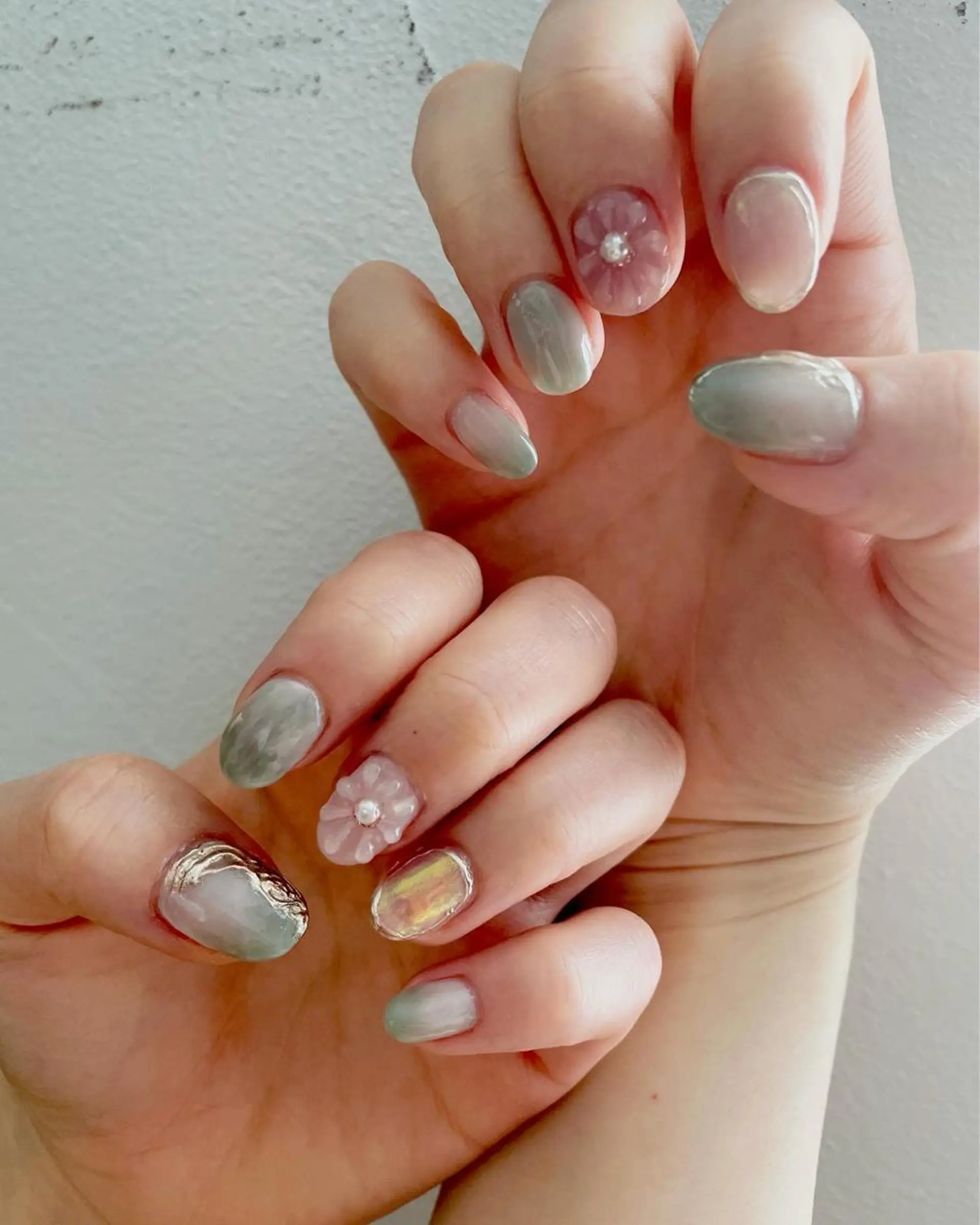 ネイル ジェルネイル 韓国ネイル ニュアンスネイル ブライダルネイル ハンドネイル 甲府市徳行 🧸prunelleのネイルデザイン