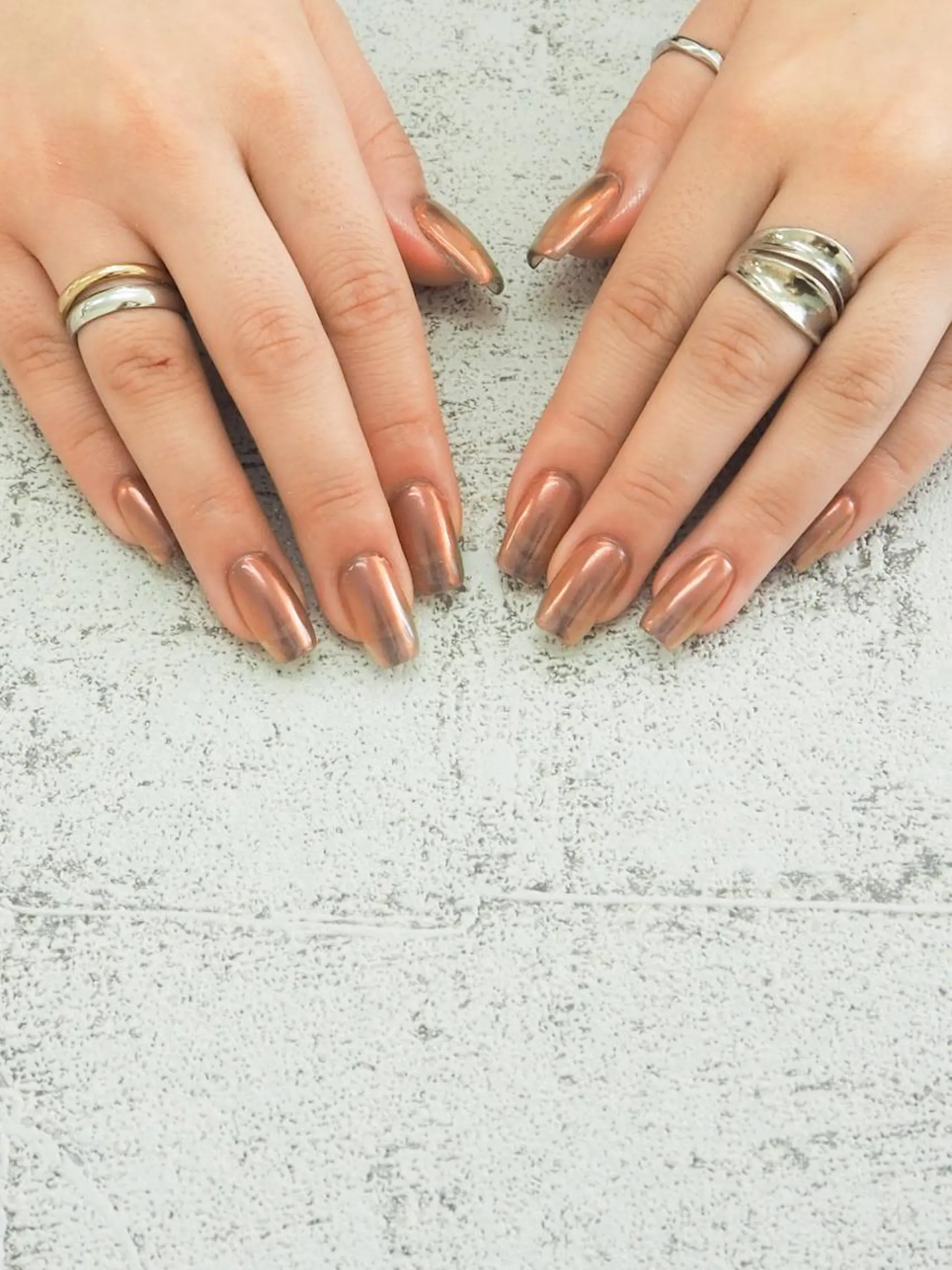 ロング ネイル クリアネイル ミラーネイル ハンドネイル Hisaka Mikiのネイルデザイン