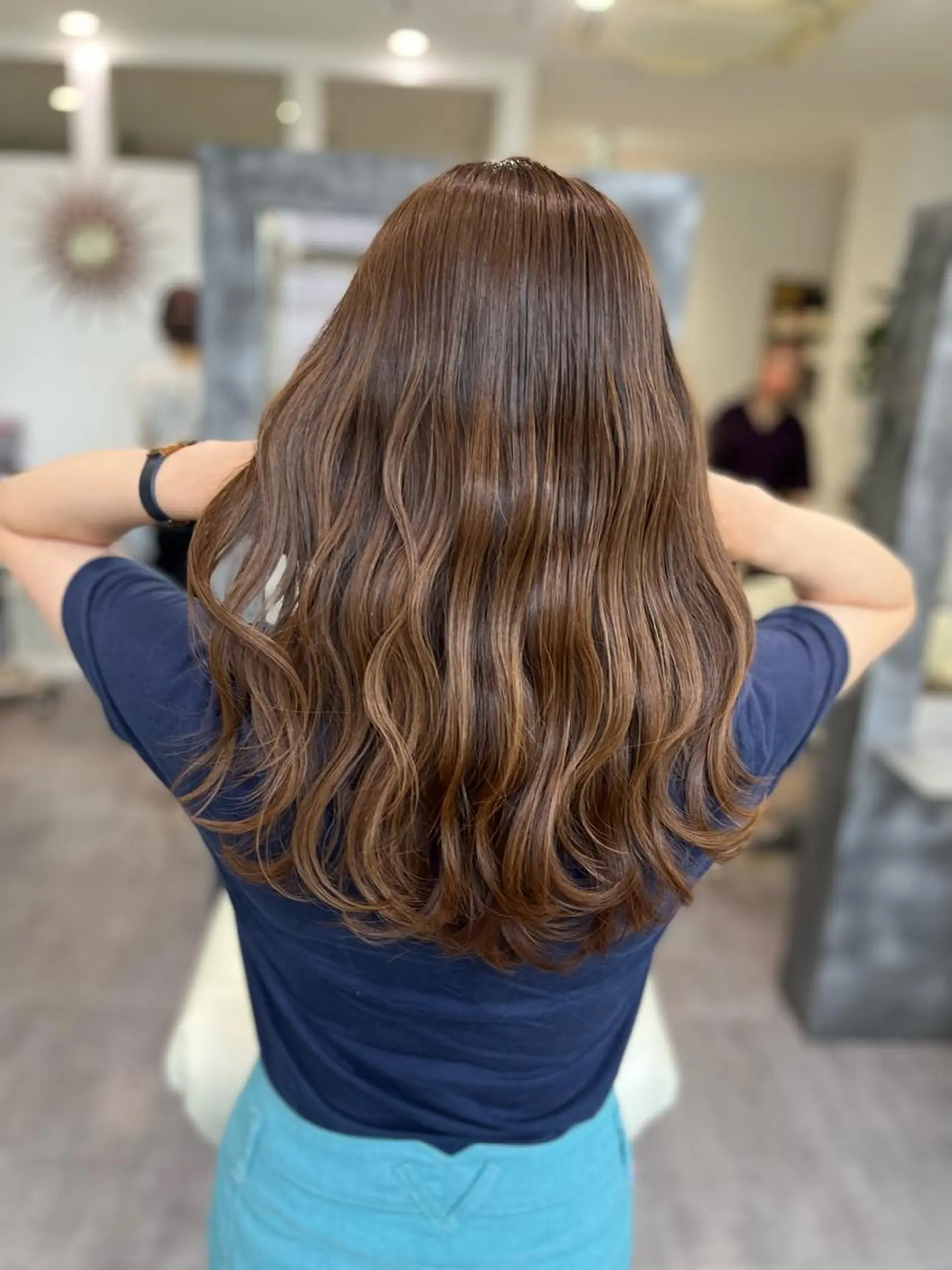 セミロング カラー ヘアアレンジ be flot所属・髪質改善/大阪守口市 🐣Ria‪🐣のヘアスタイル