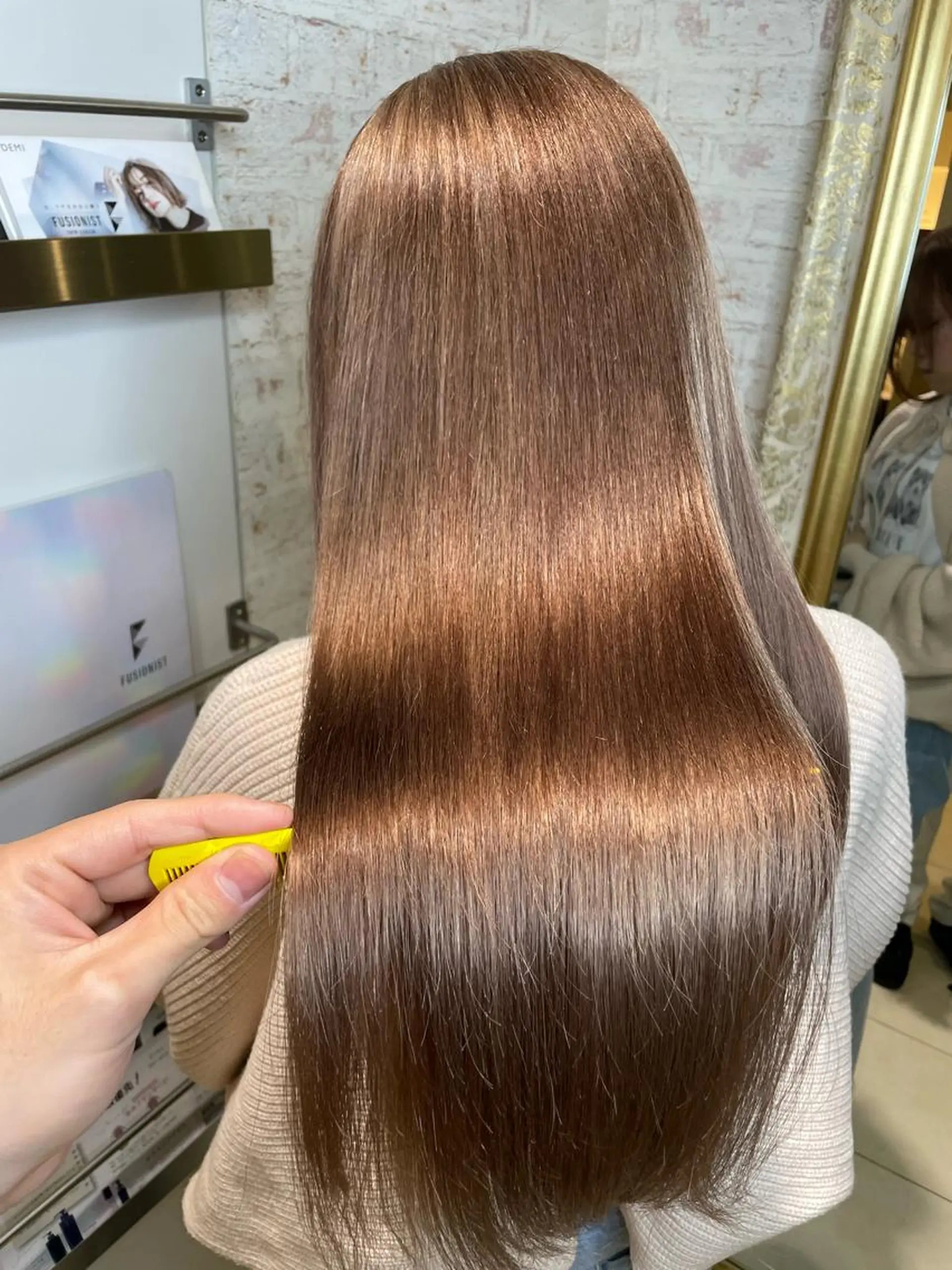 セミロング カラー ミストバング ベージュカラー ブリーチ ブルーカラー ケアブリーチ ヘアカラー matiz マティス　表参道所属・💙アンブレラカラー 髪質改善　丸尾】のヘアスタイル