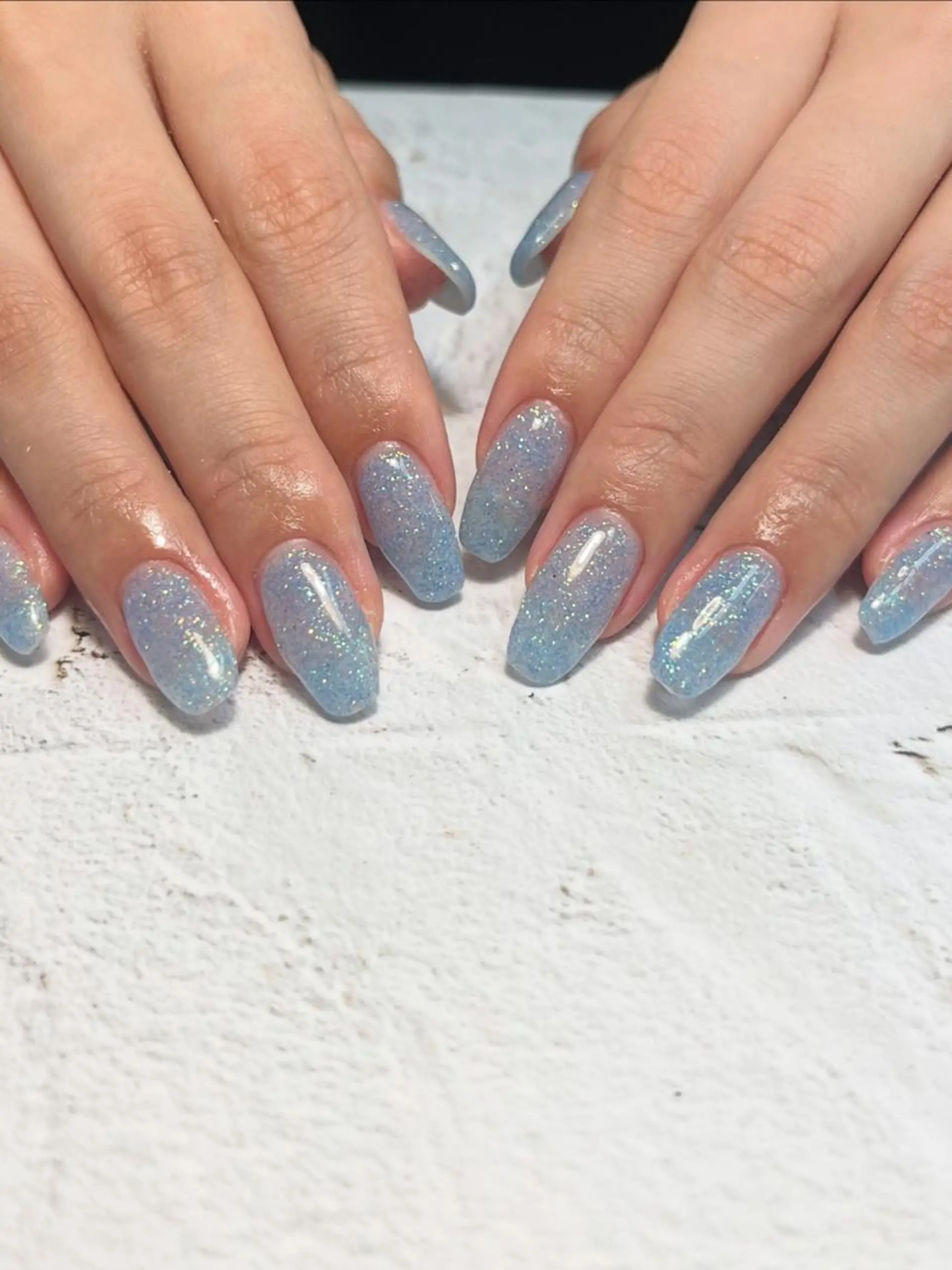 ネイル ラメ(グリッター) ワンカラーネイル ハンドネイル 🩵atelier- 01 優奈🩵のネイルデザイン