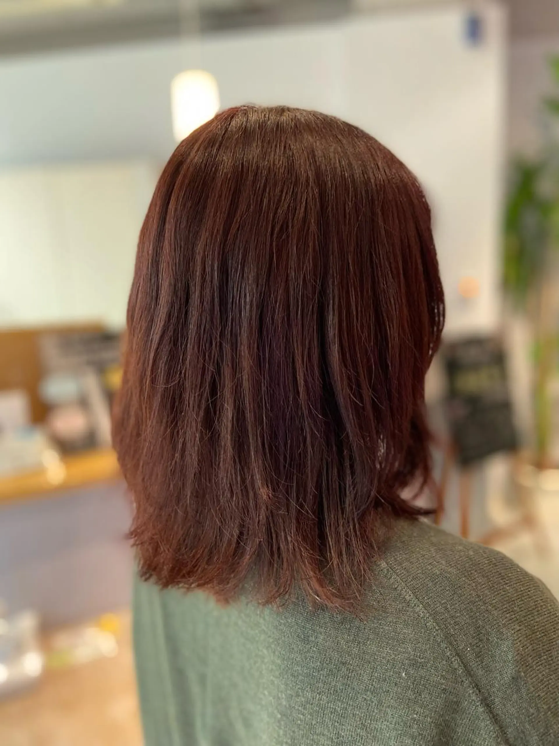 ミディアム カラー ブラウンカラー レッドカラー レッドブラウン 菊地 美憂のヘアスタイル