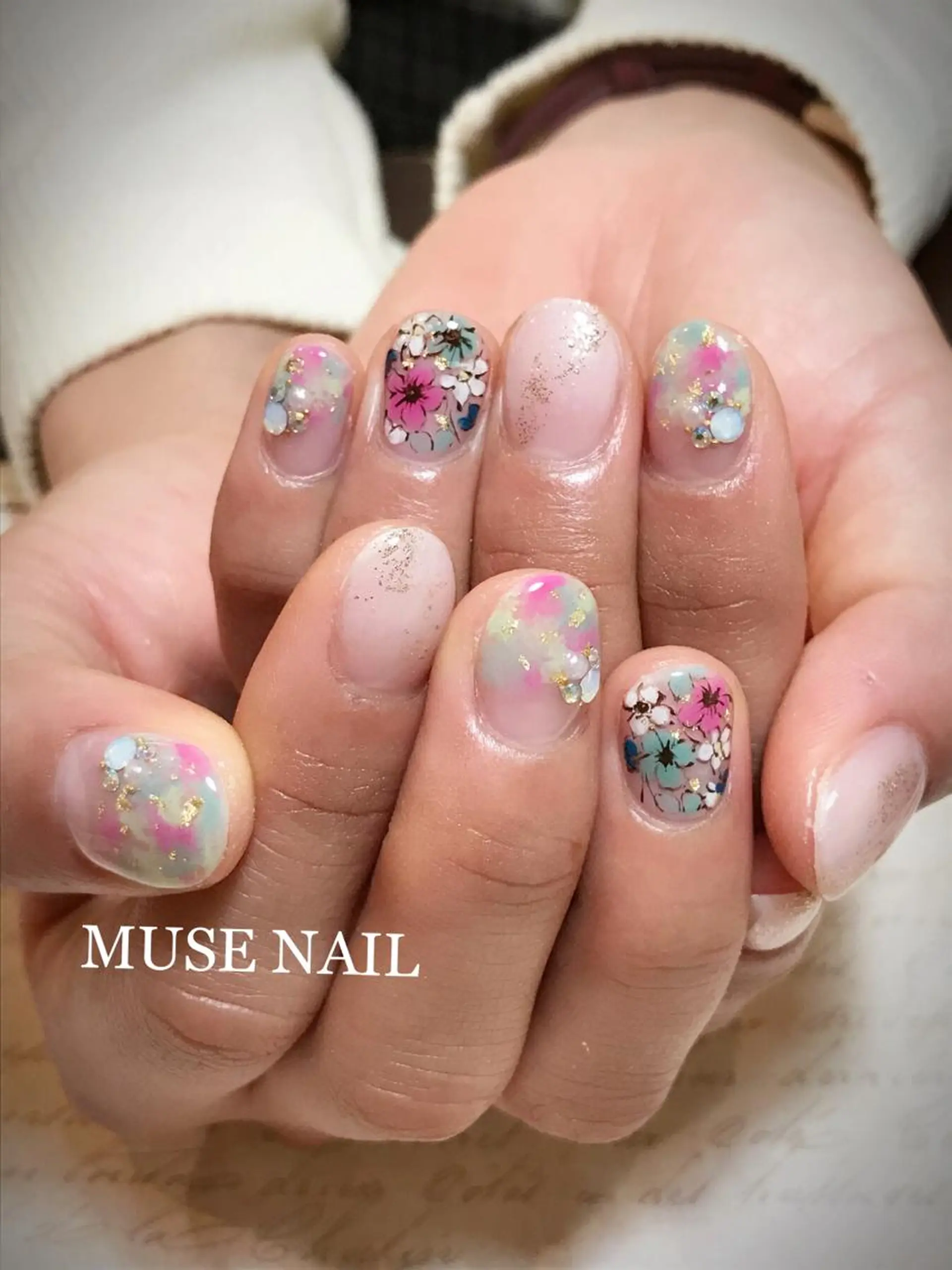 ネイル フラワーネイル ニュアンスネイル ハンドネイル jdn kayokoのネイルデザイン