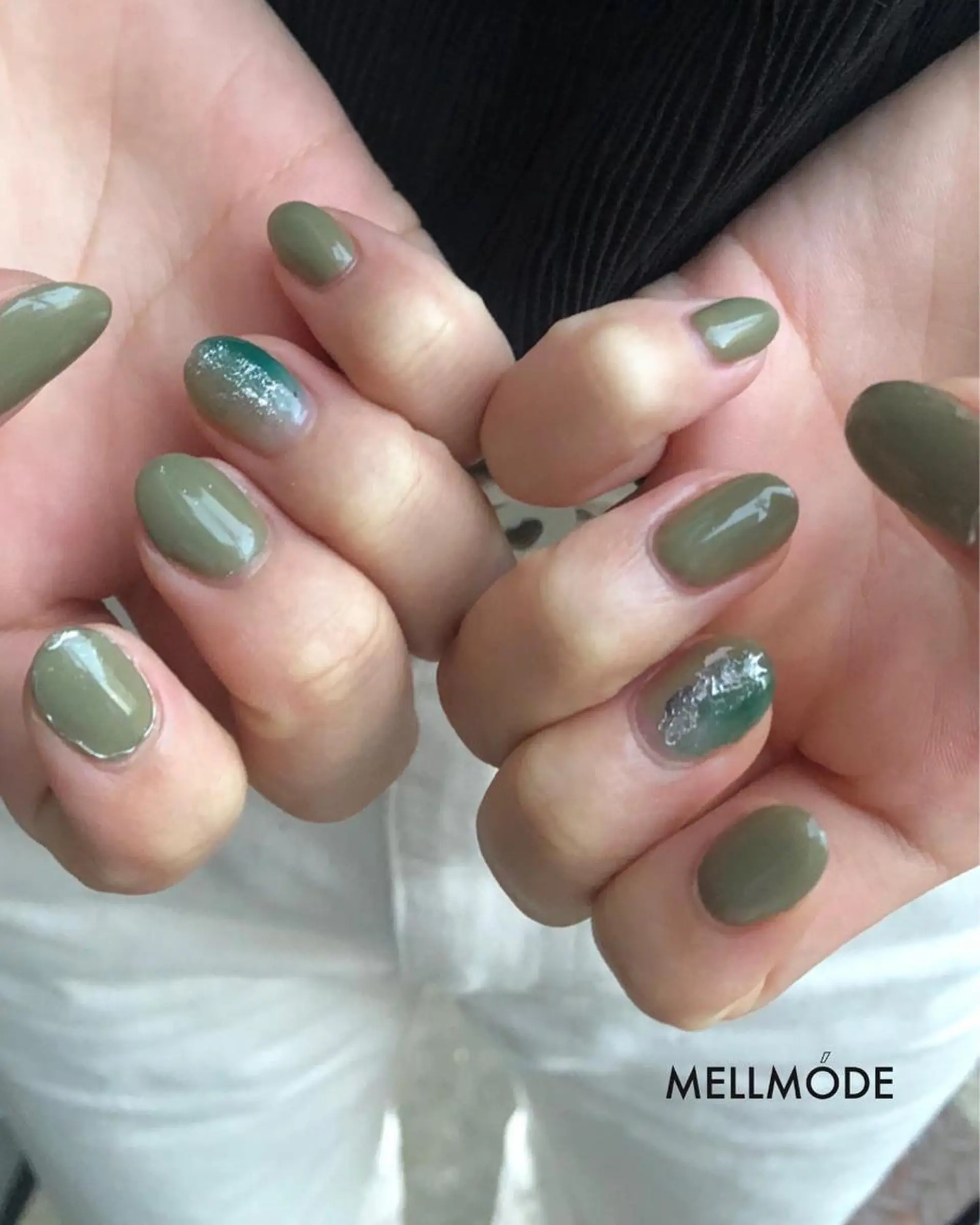 ネイル グリーン ハンドネイル MELLMODE所属・Nakano Kanaのネイルデザイン