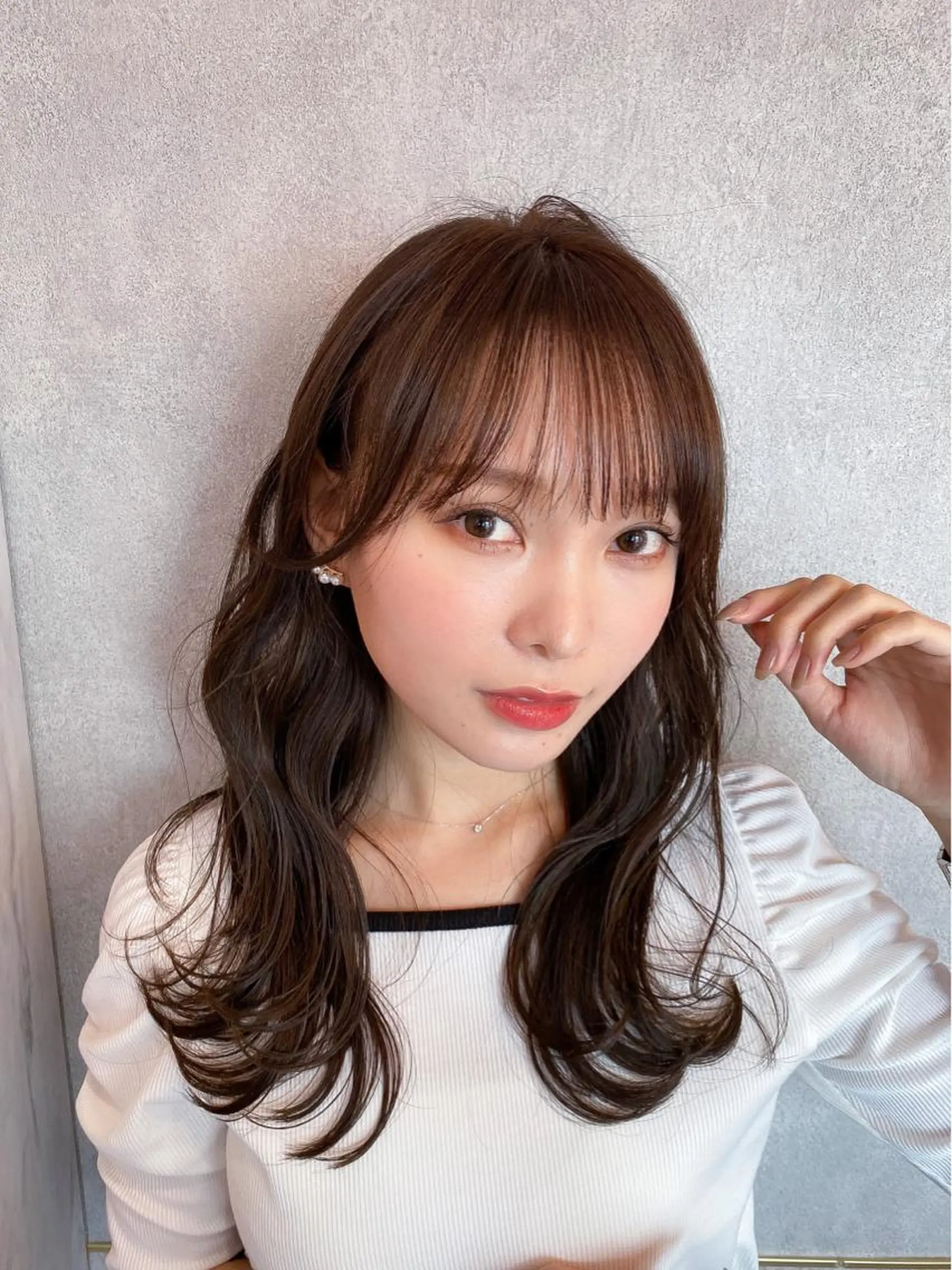 セミロング カラー シールエクステ セミロングパーマ バレイヤージュ ブリーチ ケアブリーチ 新宿/韓国風レイヤー 髪質改善/渋谷直樹のヘアスタイル