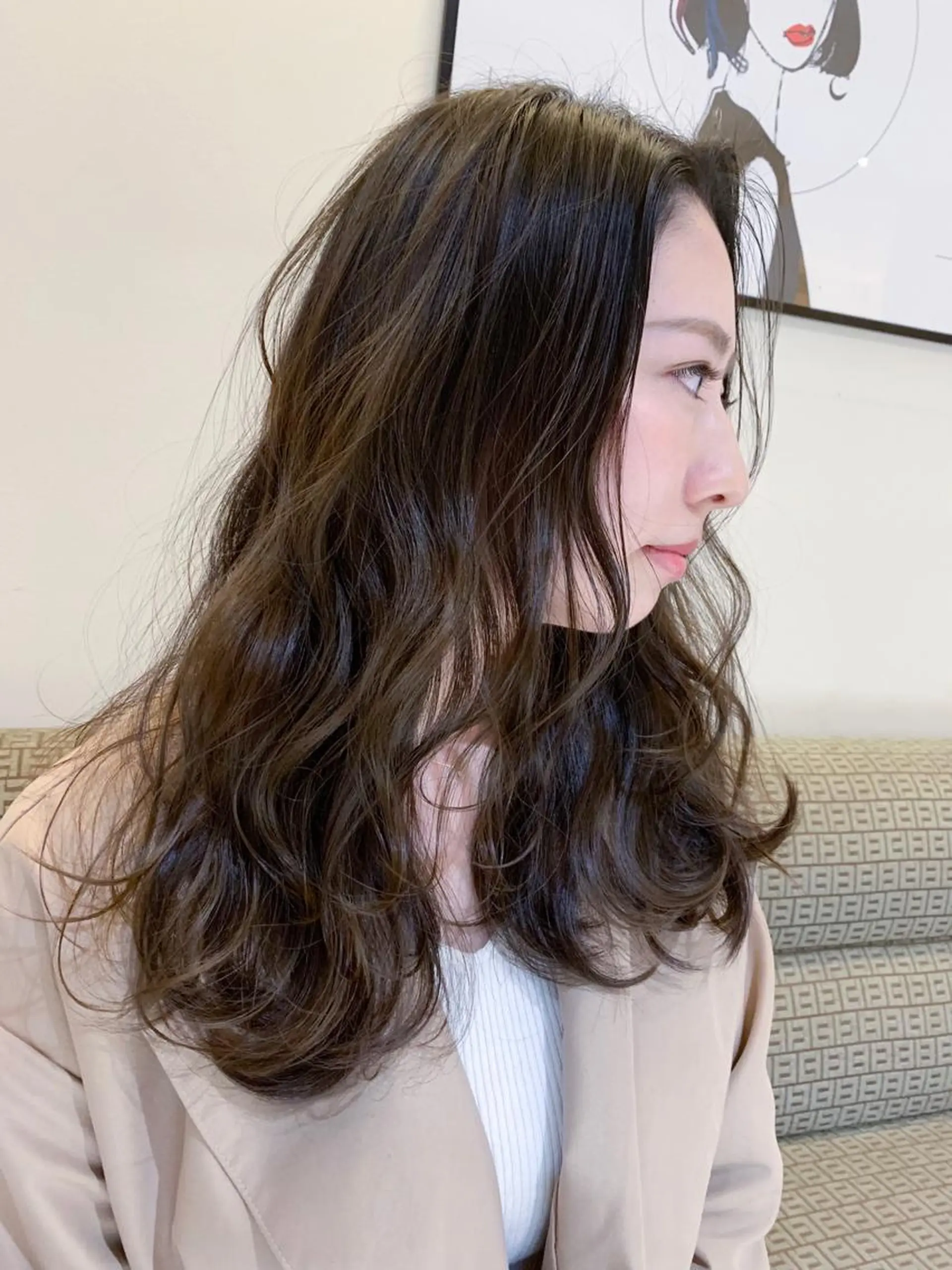 ロング カラー かきあげバング カット ヘアカラー トリートメント Beach private salon所属・Beach 代表 KENTAのヘアスタイル