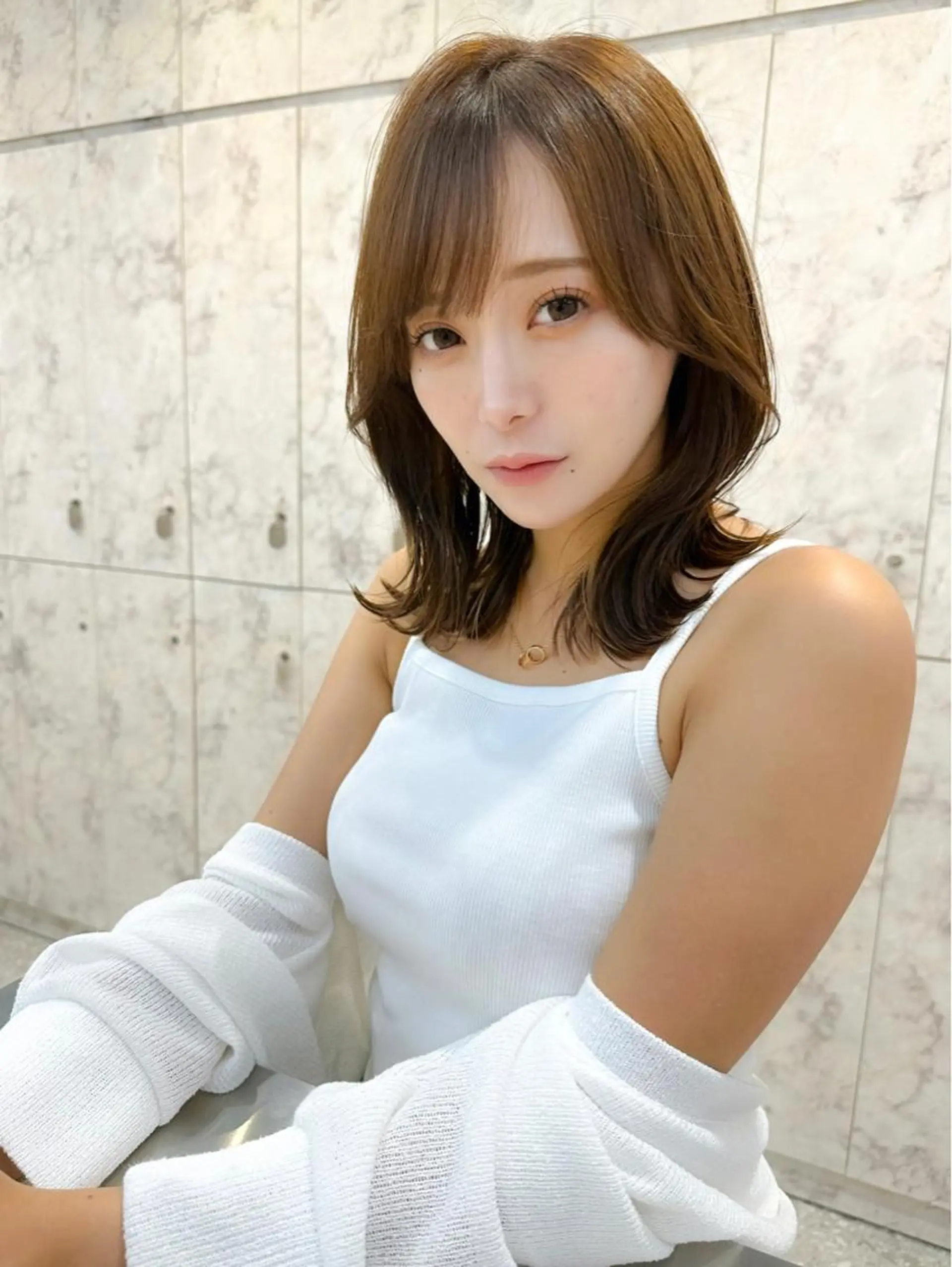 ミディアム カラー カット トリートメント ヘッドスパ 髪質改善/韓国ヘア レイヤー/新宿/ロミのヘアスタイル