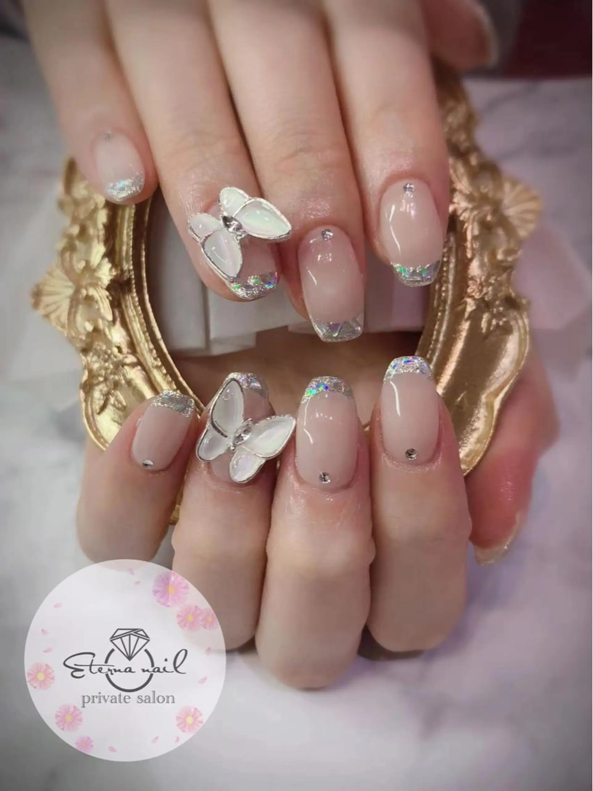 ネイル ストーンネイル ハンドネイル ハンドケア プライベートサロン eternanailのネイルデザイン