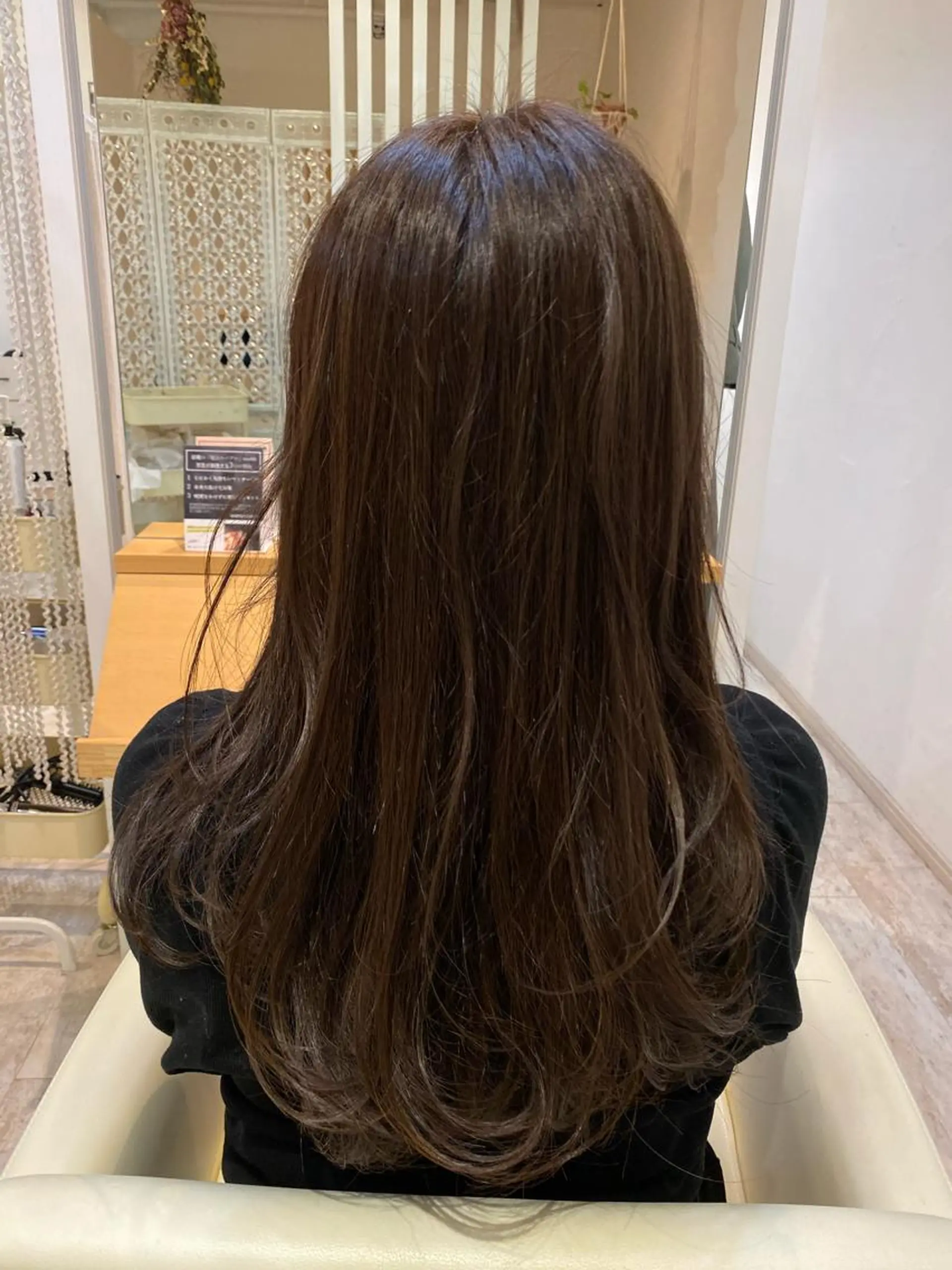 ロング カラー ブリーチなしWカラー /酸性ストレート河本のヘアスタイル