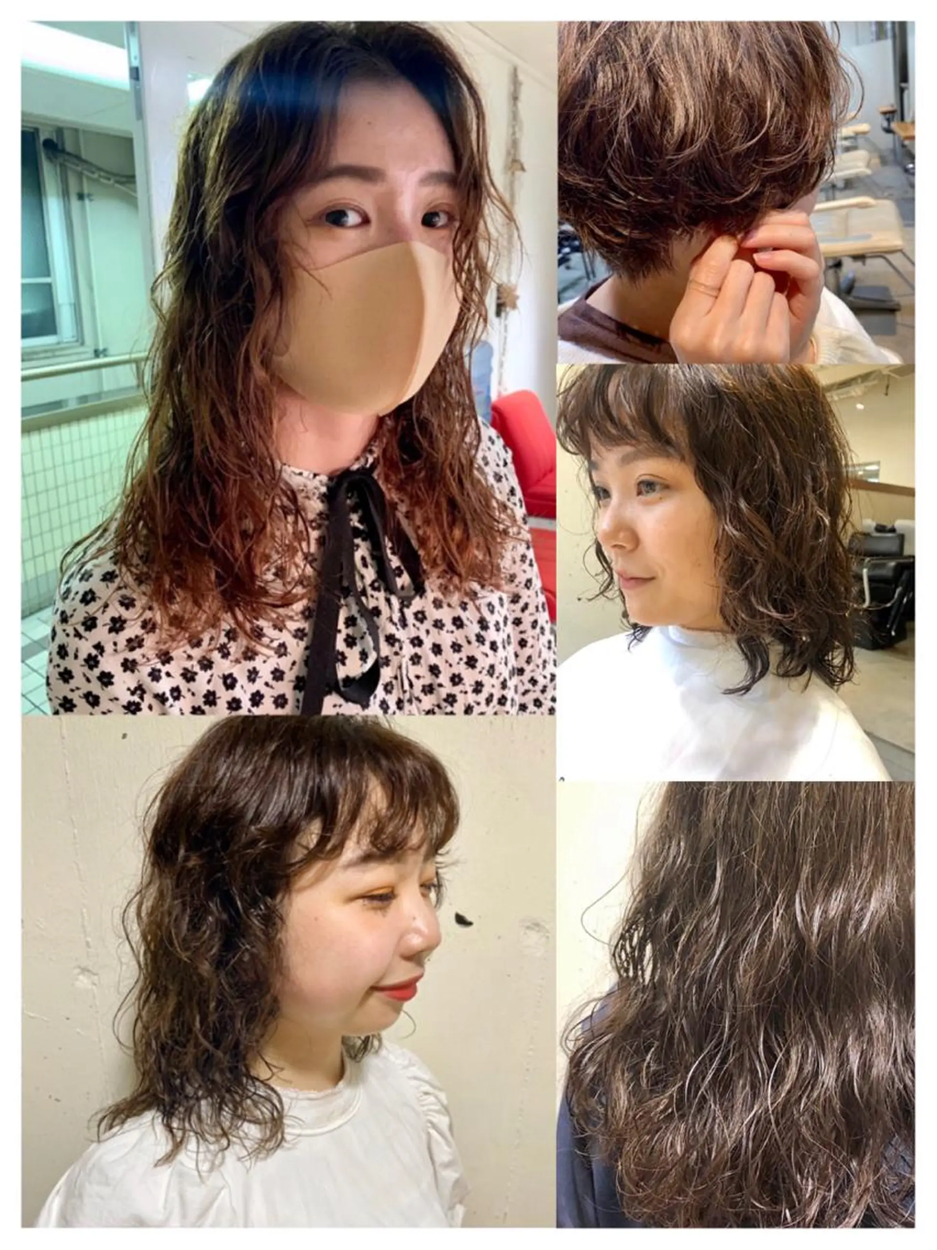 セミロング パーマ くせ毛 カット パーマ トリートメント パーマ美容師 hanaのヘアスタイル