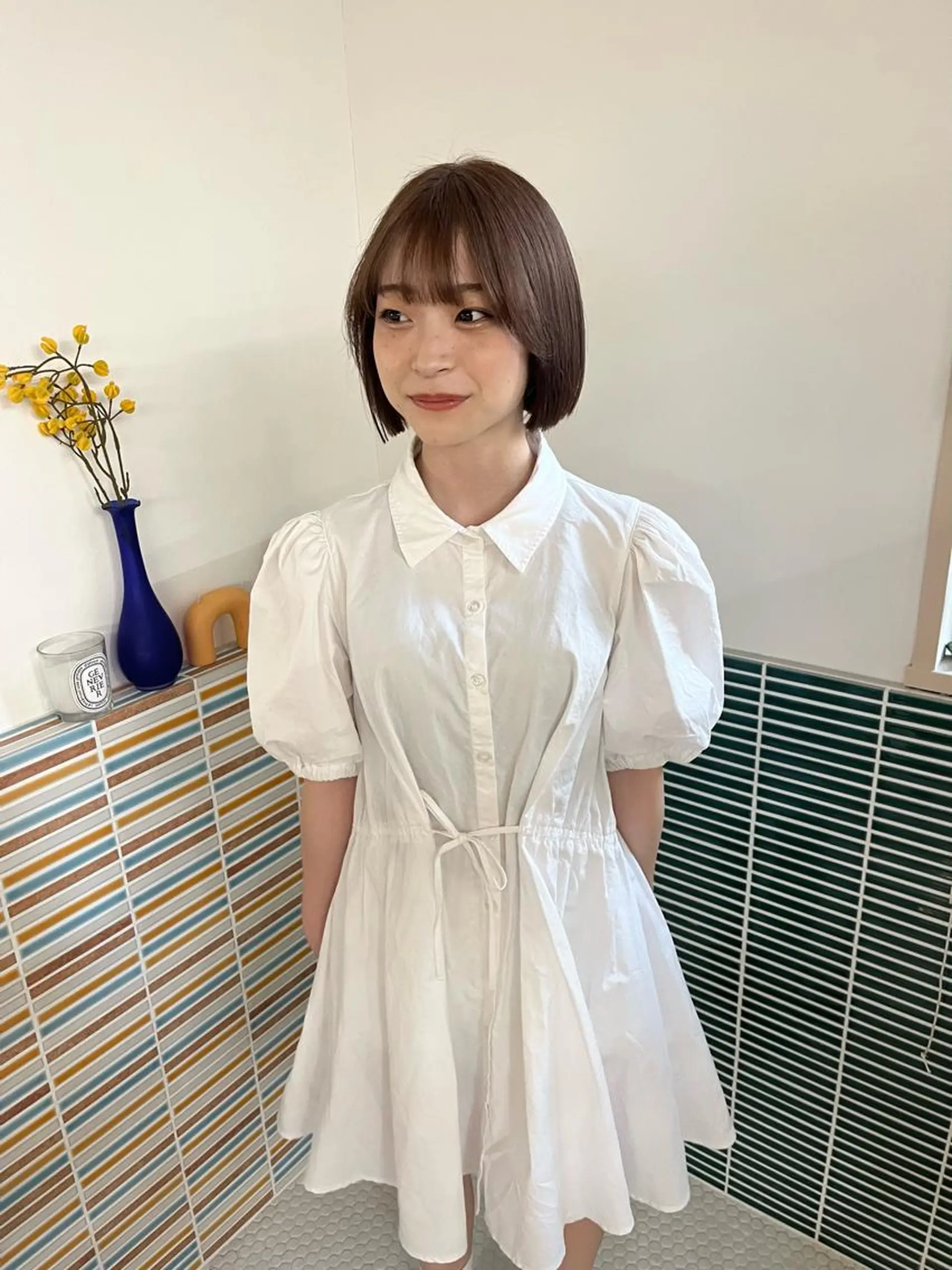 ミディアム カラー ブラウンカラー 透明感カラー カット ヘアカラー トリートメント 🩷ハイトーン透明感 レイヤー🩷ユリカのヘアスタイル