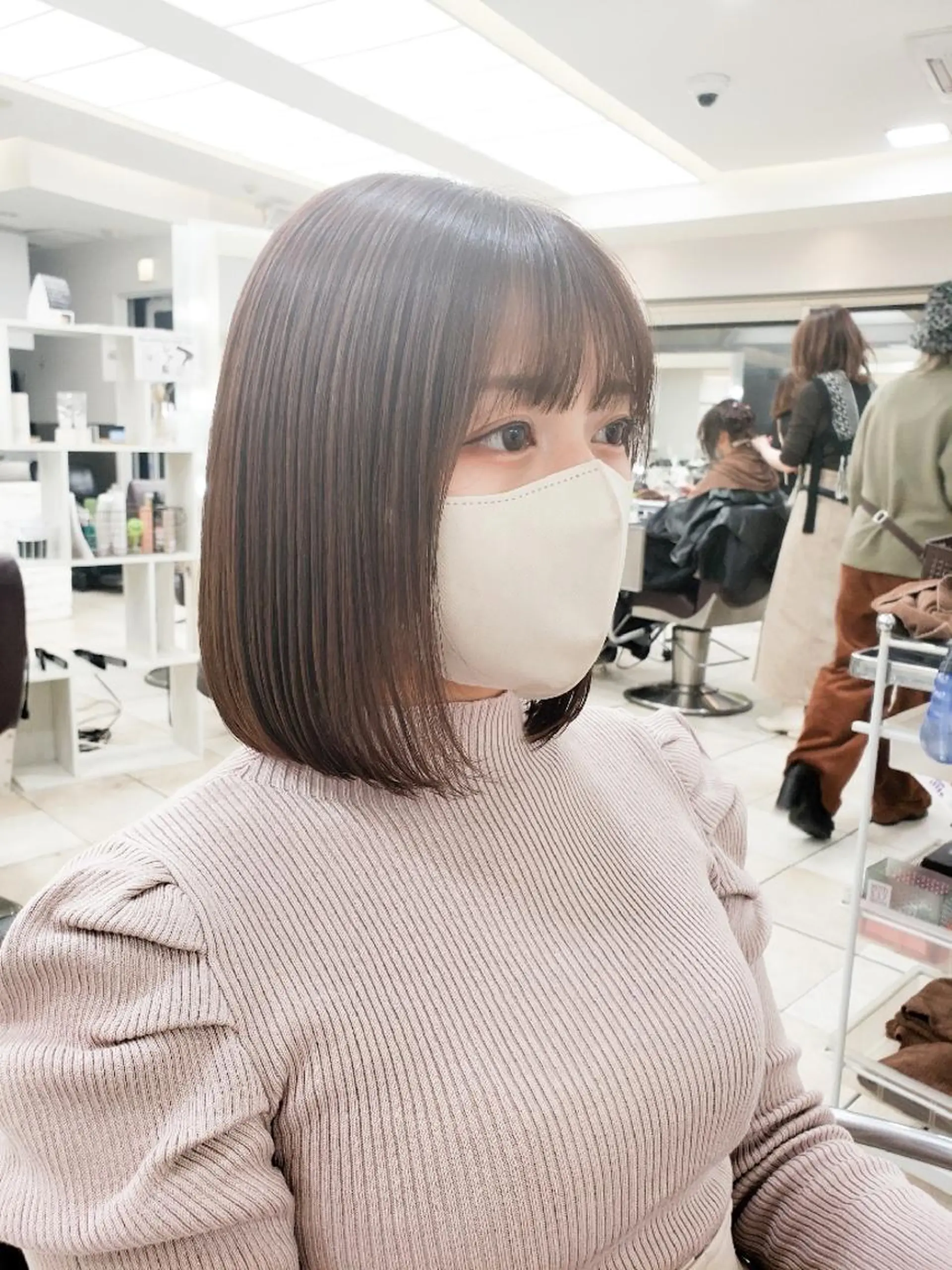 ミディアム 髪質改善 似合わせカット 縮毛矯正 トリートメント 酸熱トリートメント カット ヘアカラー トリートメント ボブ・ロブ　福田 泰久✂️✨のヘアスタイル