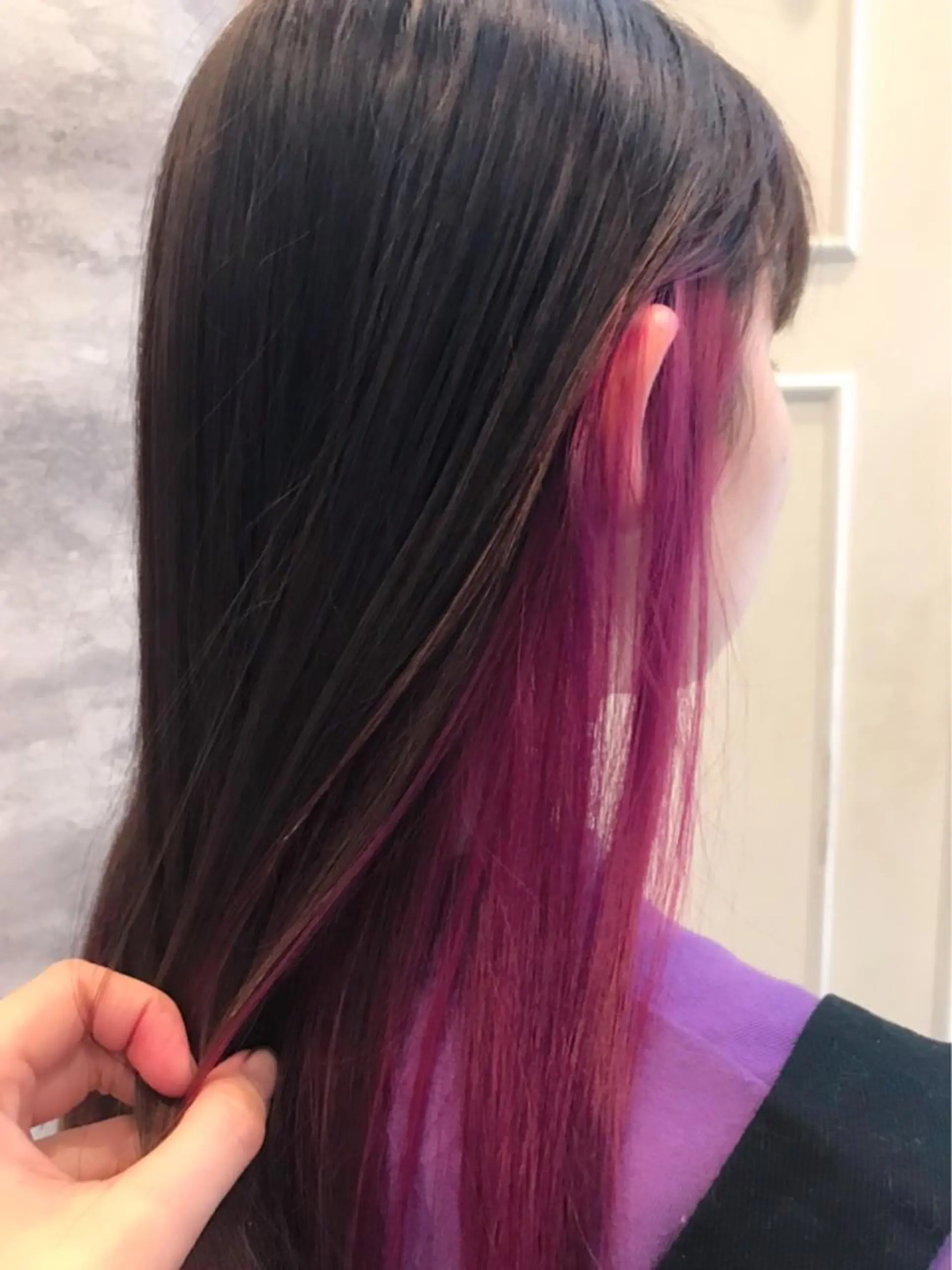 セミロング カラー ピンクカラー ピンクパープル パープルカラー 🫟Blanco🫟 Color&Careのヘアスタイル