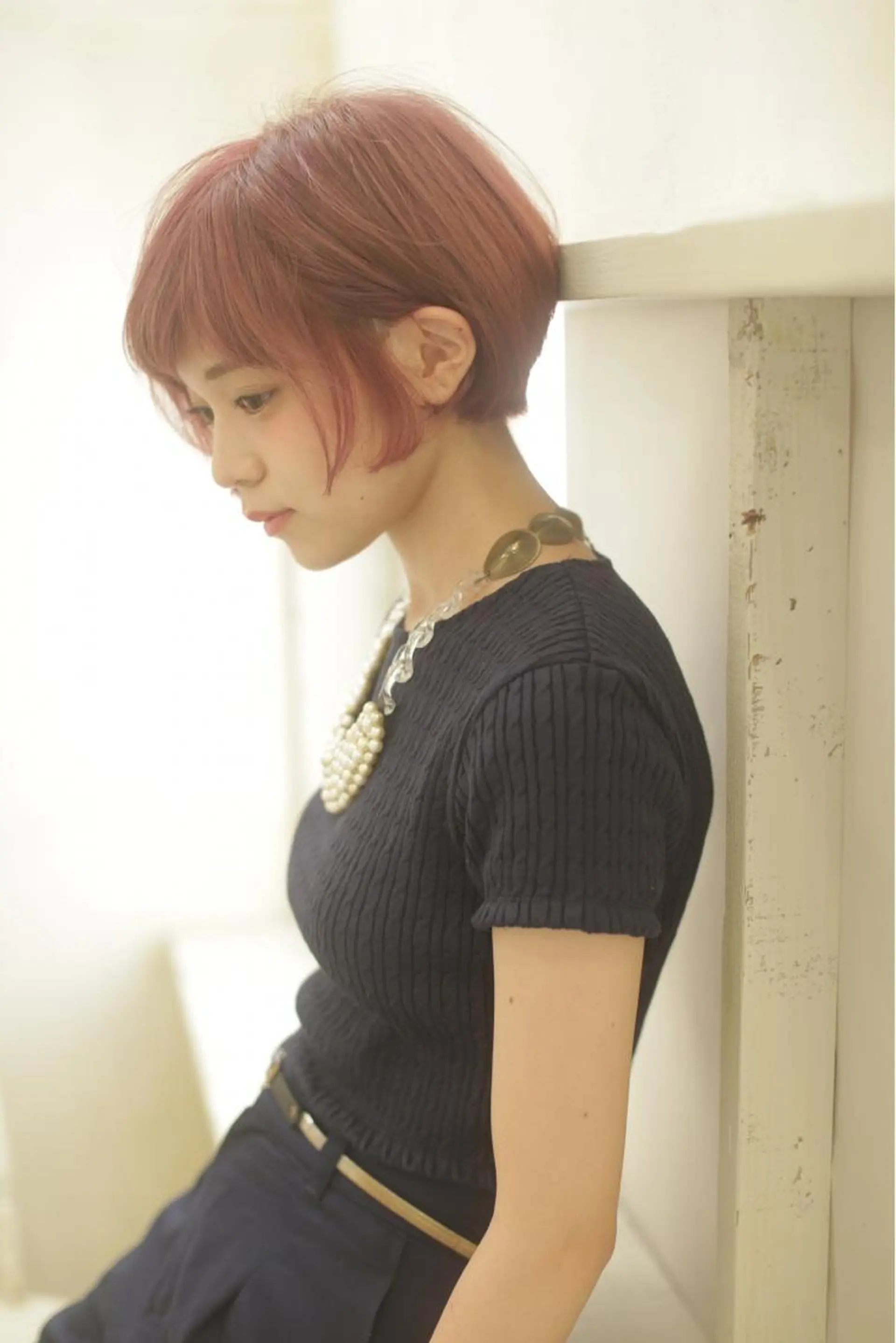 ショート カラー ピンクカラー 水口 英里のヘアスタイル