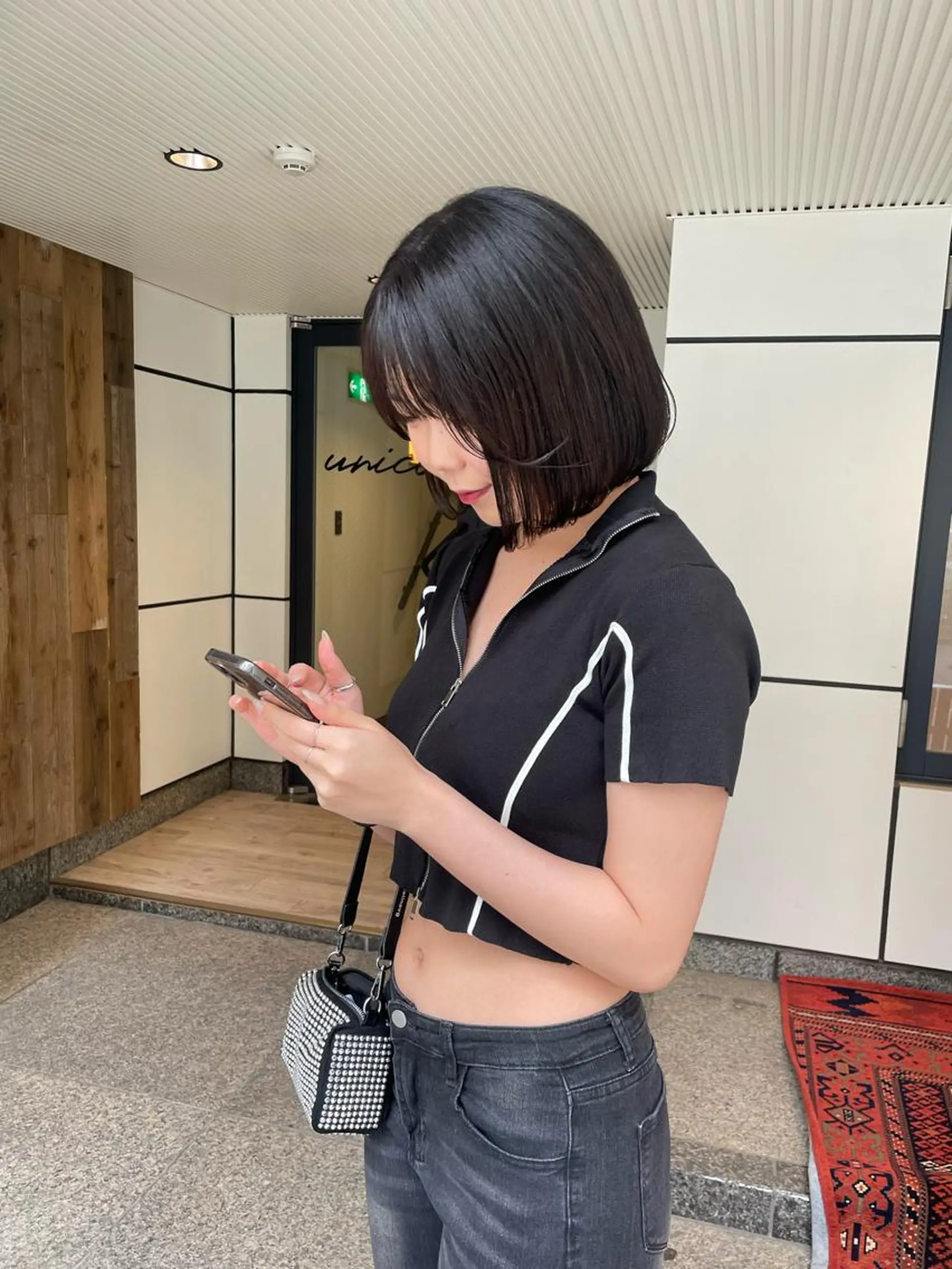 ミディアム カラー ボブ ヘアカラー 渋谷 留菜のヘアスタイル