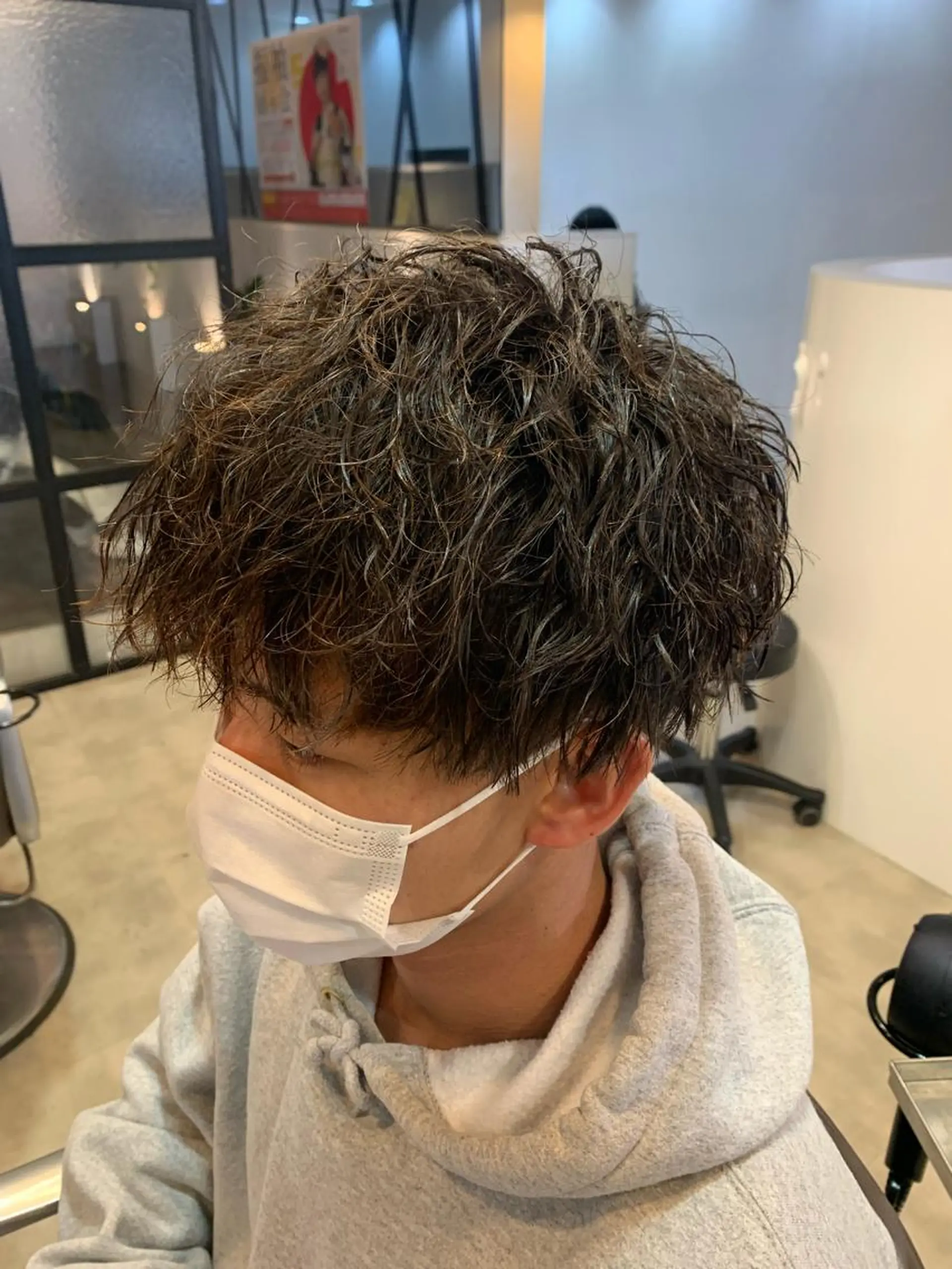 ミディアム メンズ メンズパーマ/難波/ 心斎橋　室園亮佑のヘアスタイル