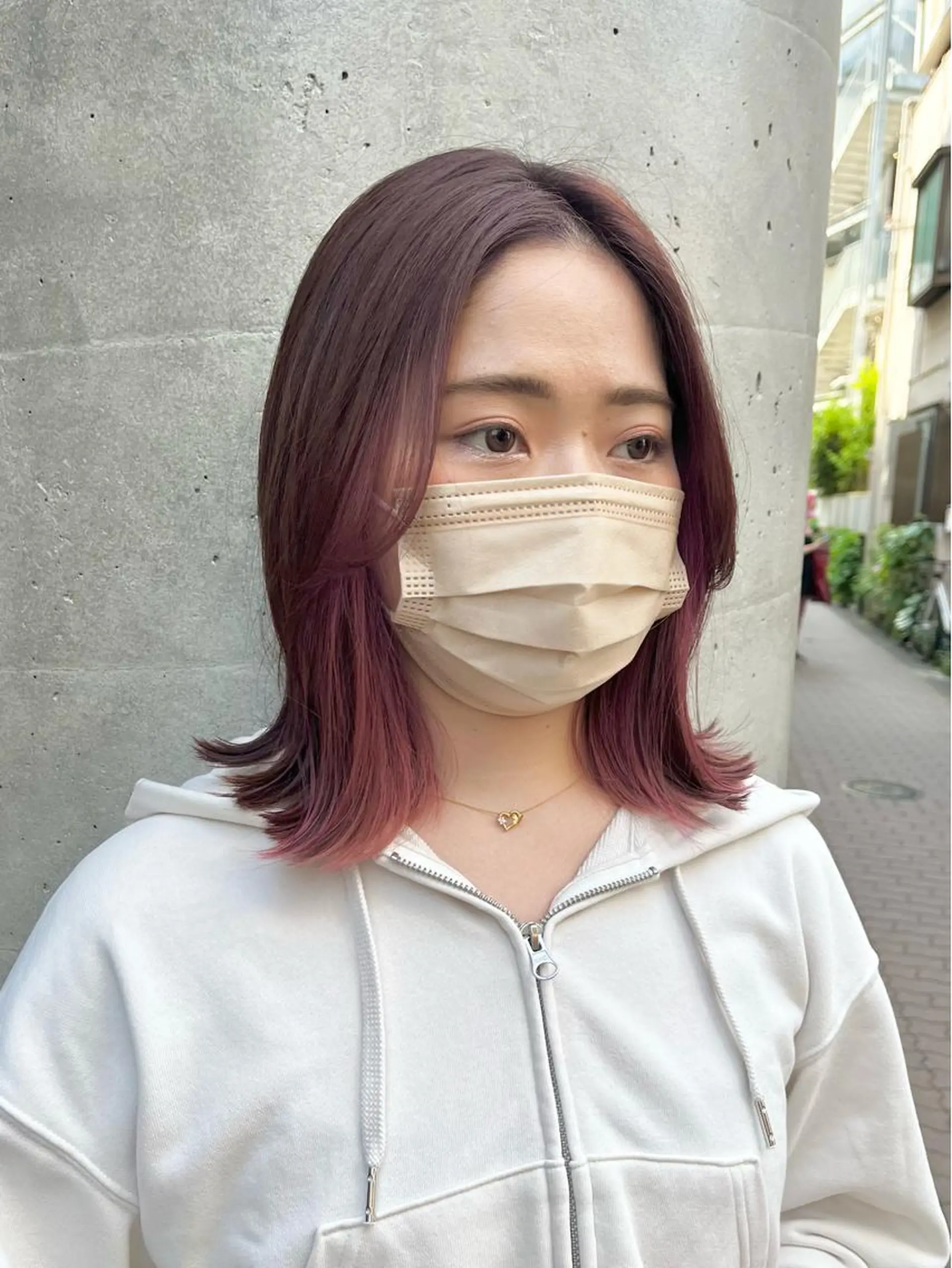 ミディアム カラー ベージュカラー インナーカラー ラベンダーカラー ラベンダーピンク ピンクカラー 髪質改善カラー☆ ヘアアレンジmiyuのヘアスタイル