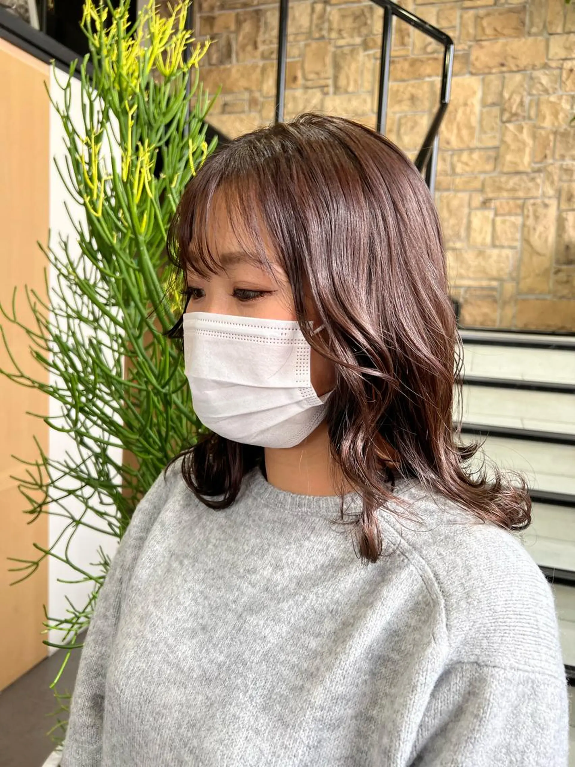 ショート カラー ヘアアレンジ ブラウンカラー モカブラウン チャンモリパーマ/韓 国/Minami🦋のヘアスタイル