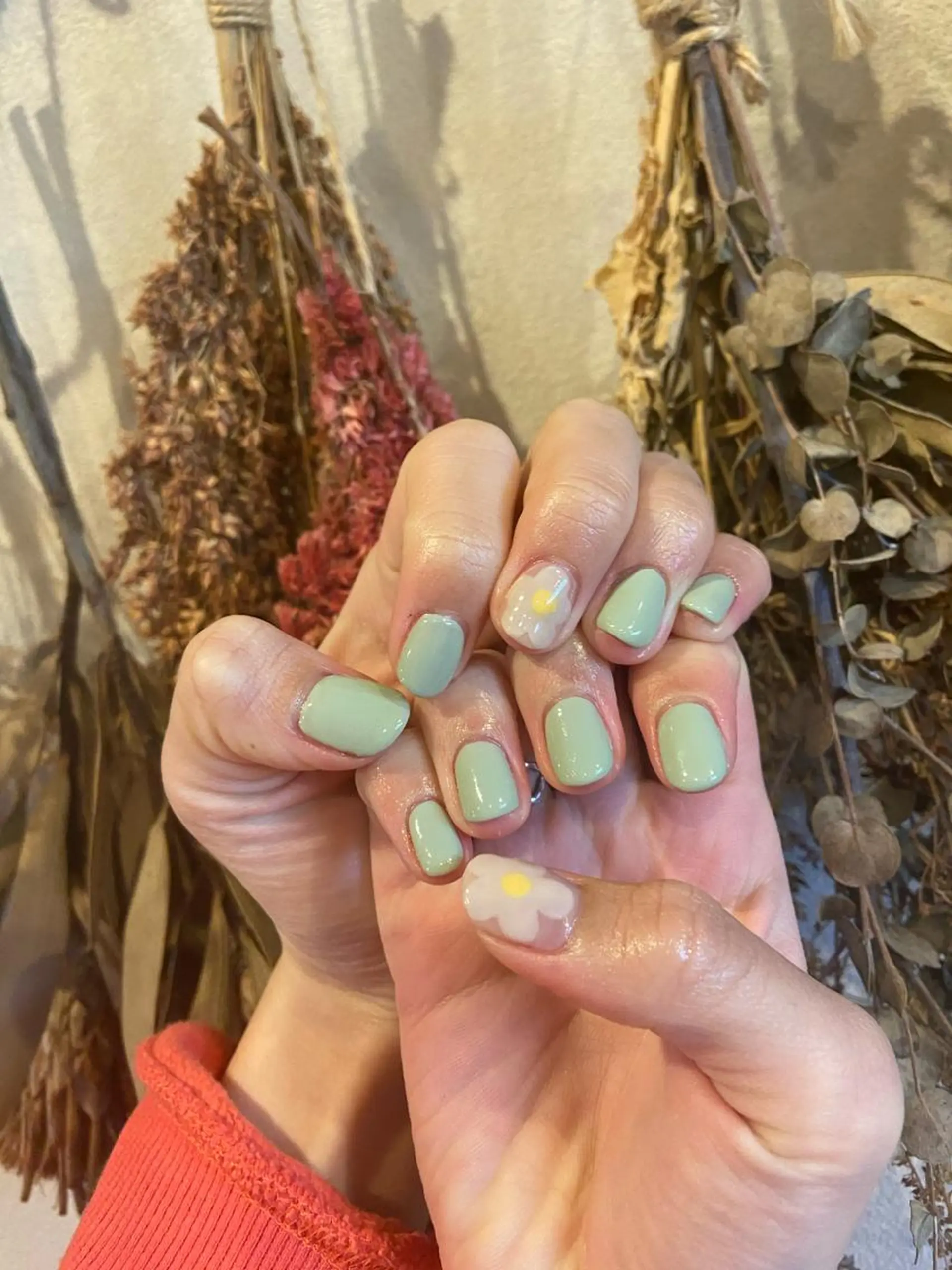 ネイル アートネイル カジュアル グリーン ワンカラーネイル ショートネイル . unffのネイルデザイン