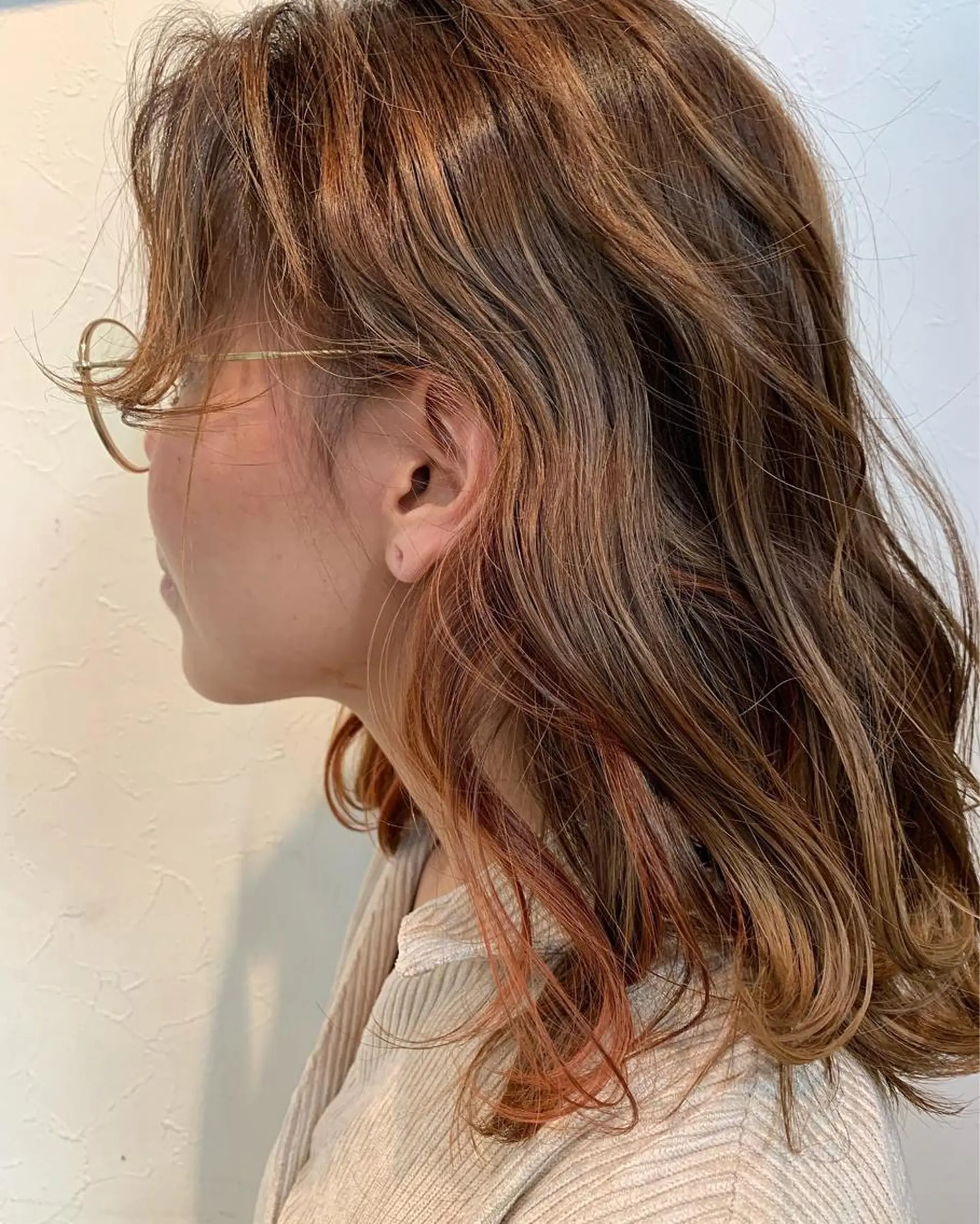 カラー ベージュカラー オレンジ 髪質改善ストレート/ ブリーチ／渋谷　福田のヘアスタイル