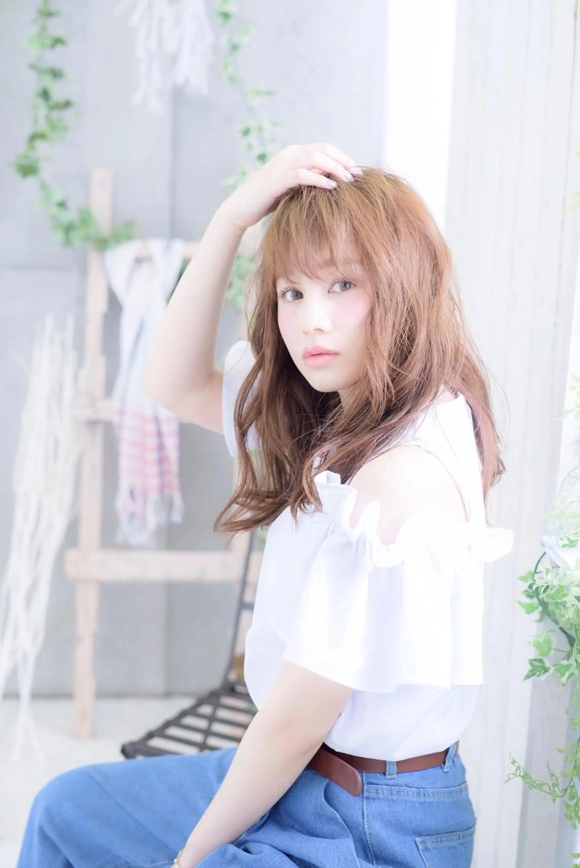 ミディアム カラー パーマ 山下 直人のヘアスタイル