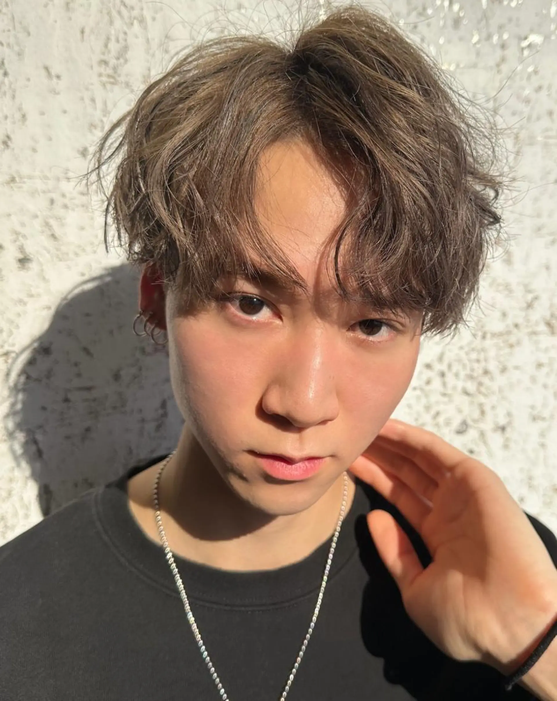 メンズ ブリーチなし透明感 カラー✨山仲絢圭のヘアスタイル