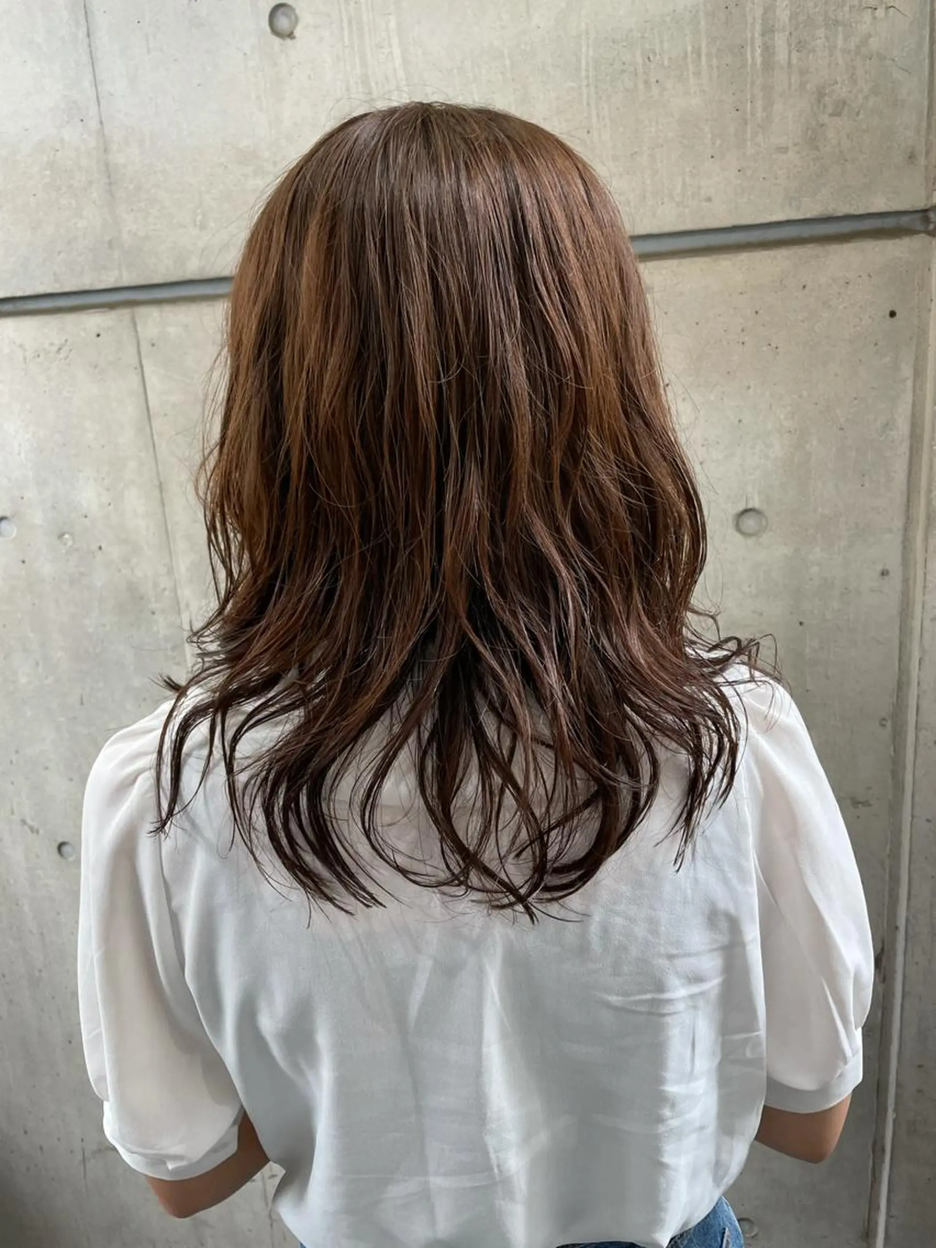 ミディアム パーマ ミディアムパーマ ボブ くせ毛 ハイライト ウルフカット 銀座No.1髪質改善 縮毛矯正/本木のヘアスタイル