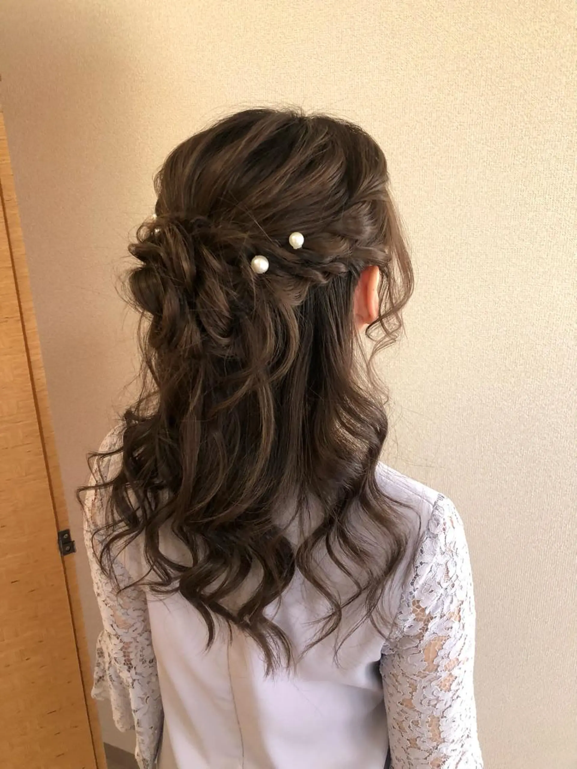 ロング ヘアアレンジ ハーフアップ ヘアセット meeho所属・salon *meehoのネイルデザイン