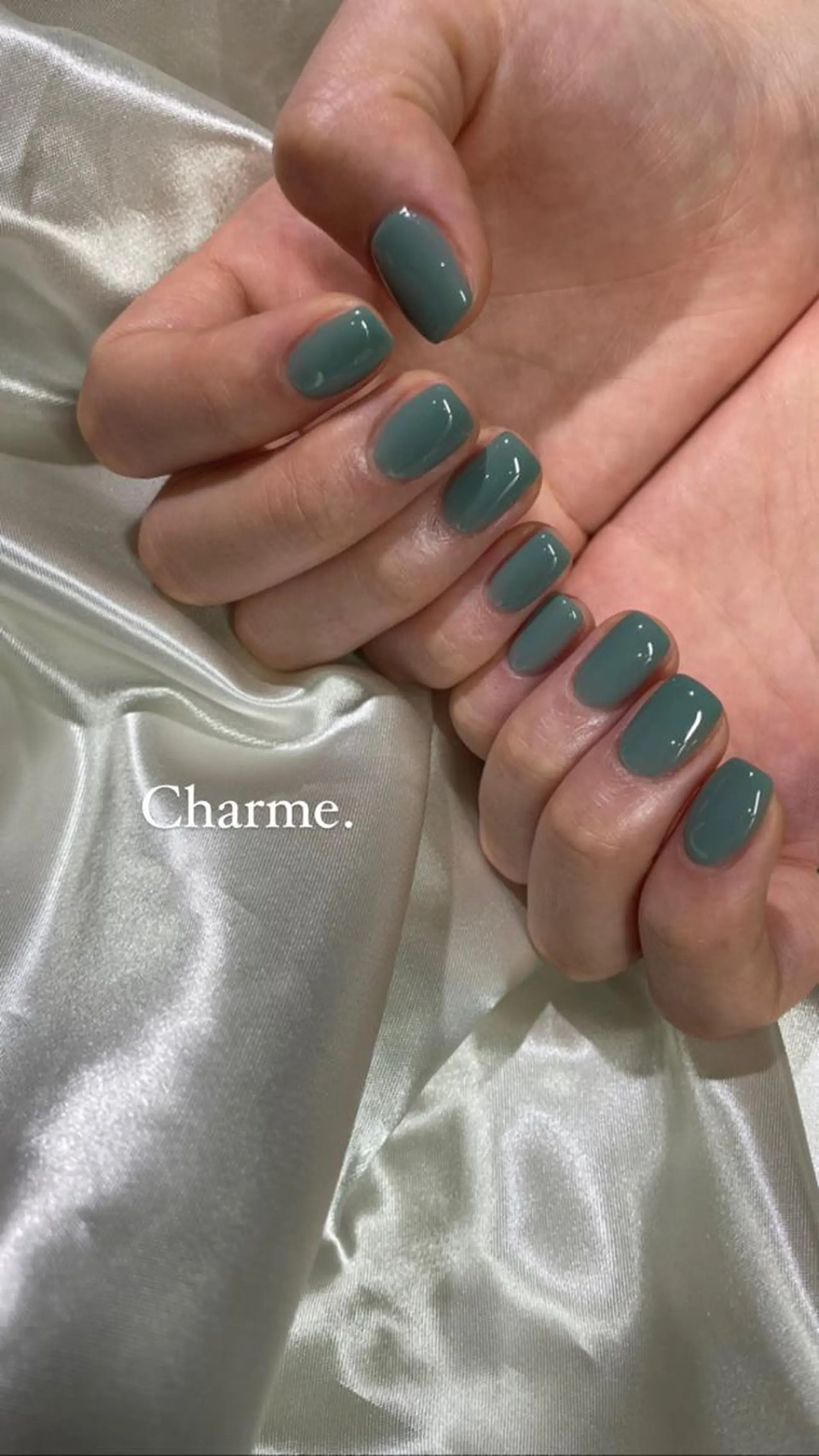 ネイル グリーン 持ち込み ニュアンスネイル ワンカラーネイル Charme. NOBUKOのネイルデザイン