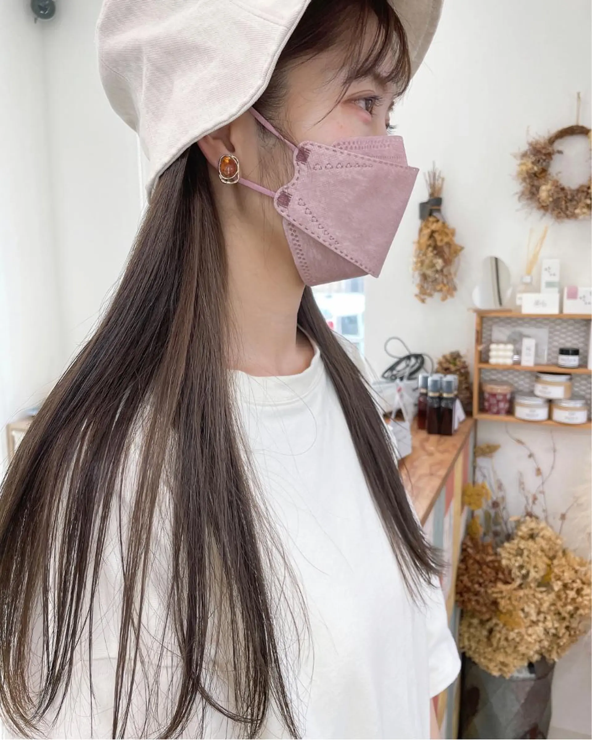 ロング カラー ベージュカラー グレージュ ヘアカラー トリートメント milk所属・キノシタ マユのヘアスタイル