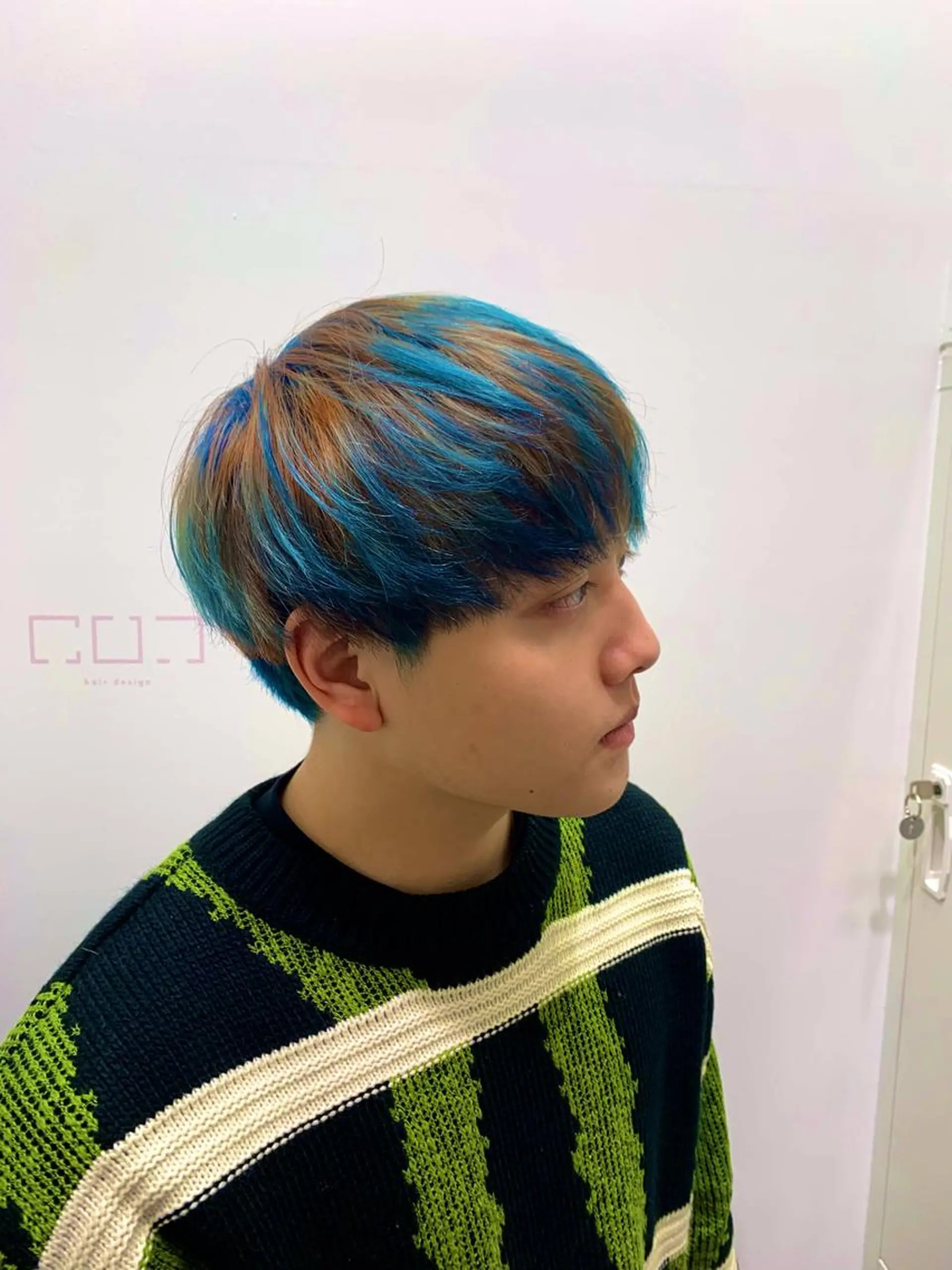 カラー ブルーカラー デザインカラー オレンジ ヘアカラー ルーツカラー/ デザインカラー/井川のヘアスタイル