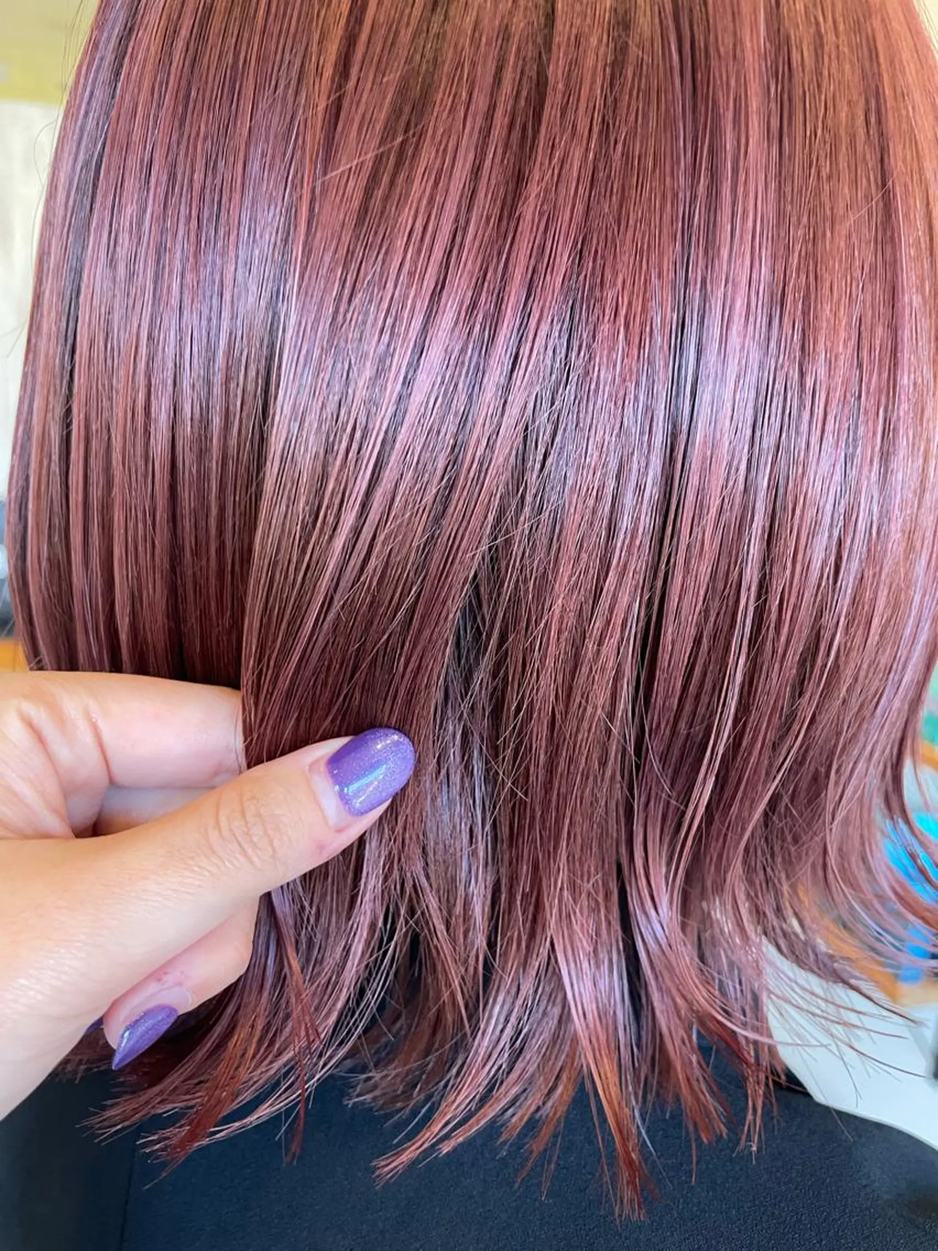 ミディアム カラー ピンクカラー 康本 瑞季のヘアスタイル