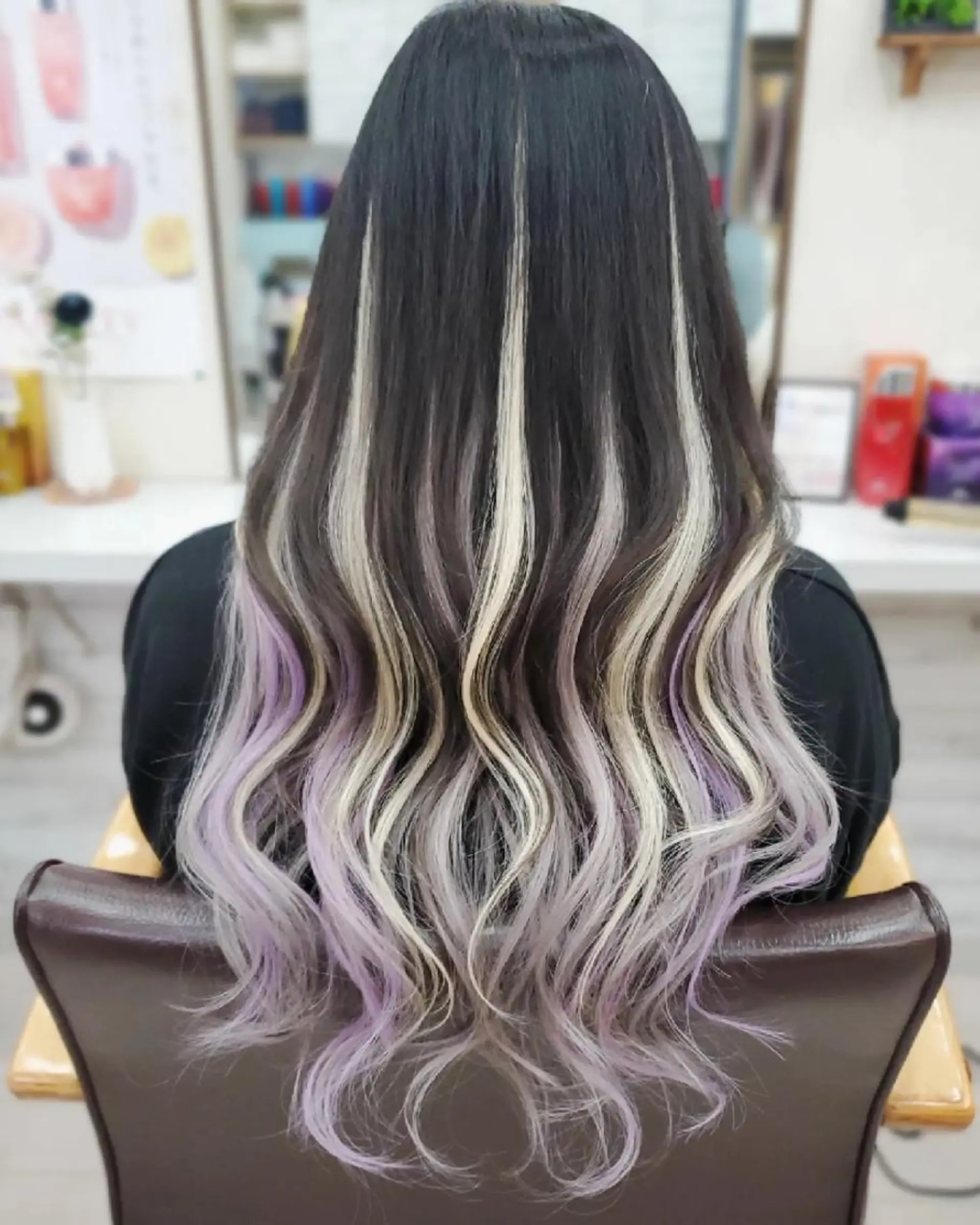 ロング カラー シールエクステ バレイヤージュ エクステ レイヤーカット エクステ Hair Stylist MAFUYU所属・ハイライト/カラー ⭐中村真冬のヘアスタイル
