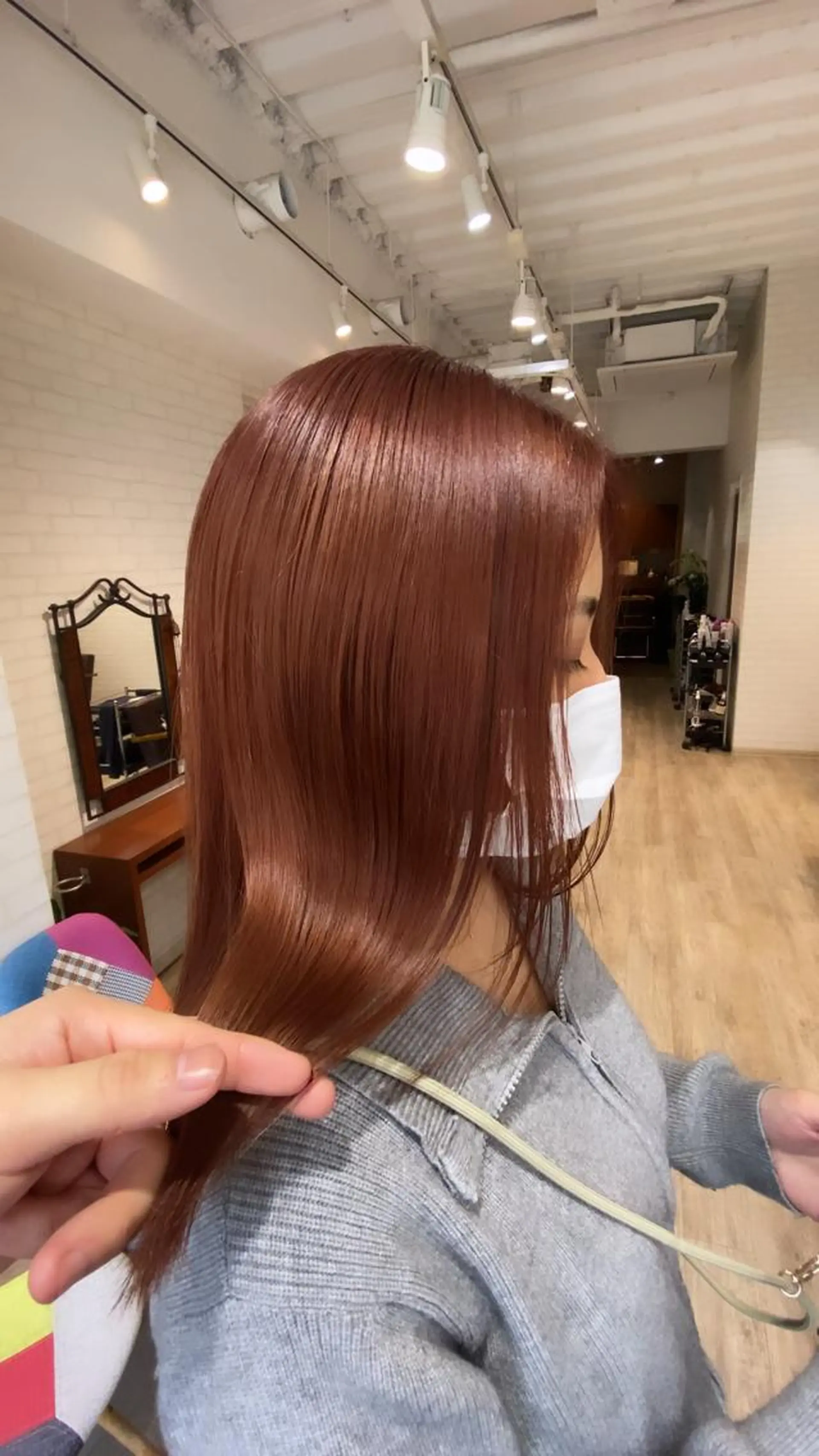 ロング カラー ブラウンカラー ピンクカラー ピンクブラウン カット ヘアカラー トリートメント ブリーチ/ボブ ショート/はらのヘアスタイル