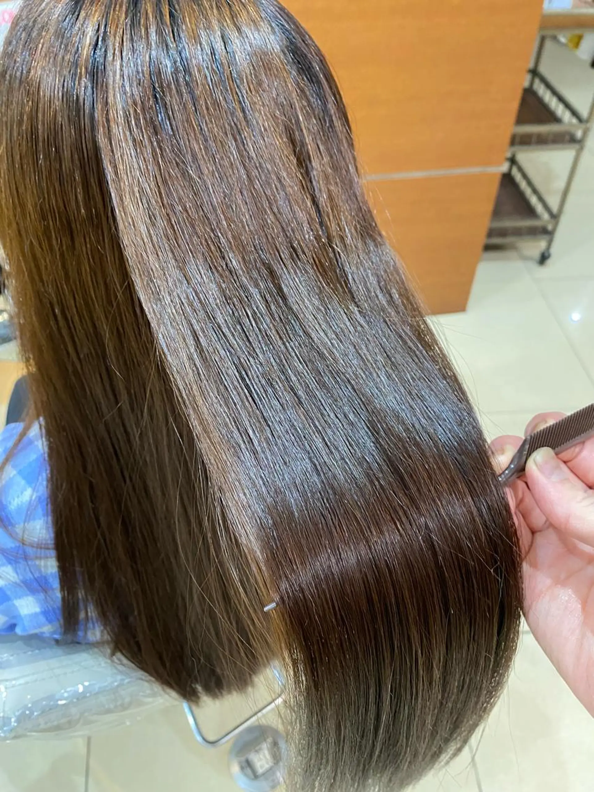 ロング 髪質改善 縮毛矯正 トリートメント 酸性ストレート 縮毛矯正 トリートメント コテ巻き風パーマ/ 髪質改善/河島恭平のヘアスタイル