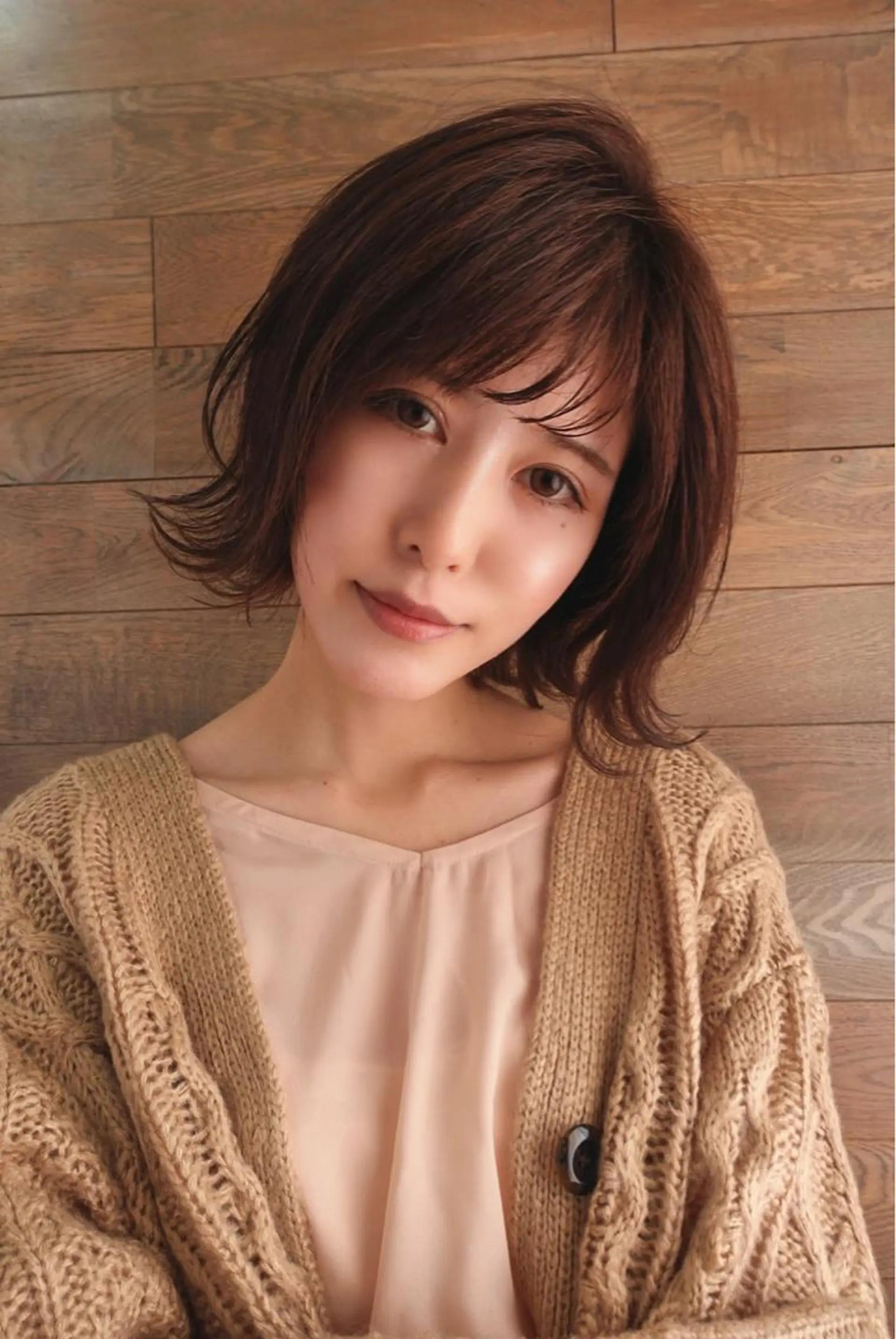 ショート カラー バレイヤージュ ベージュカラー グラデーションカラー ハイライトカラー オリーブカラー カット ヘアカラー トリートメント 京都大人女性ショート 徒歩1分/秋山のヘアスタイル