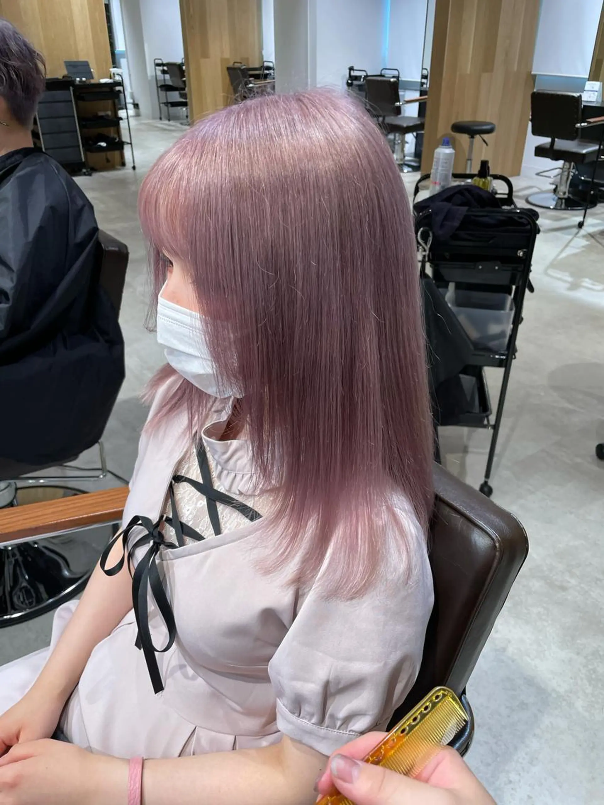 セミロング カラー ヘアカラー トリートメント レイヤー/ハッシュ 渋谷/サッタのヘアスタイル