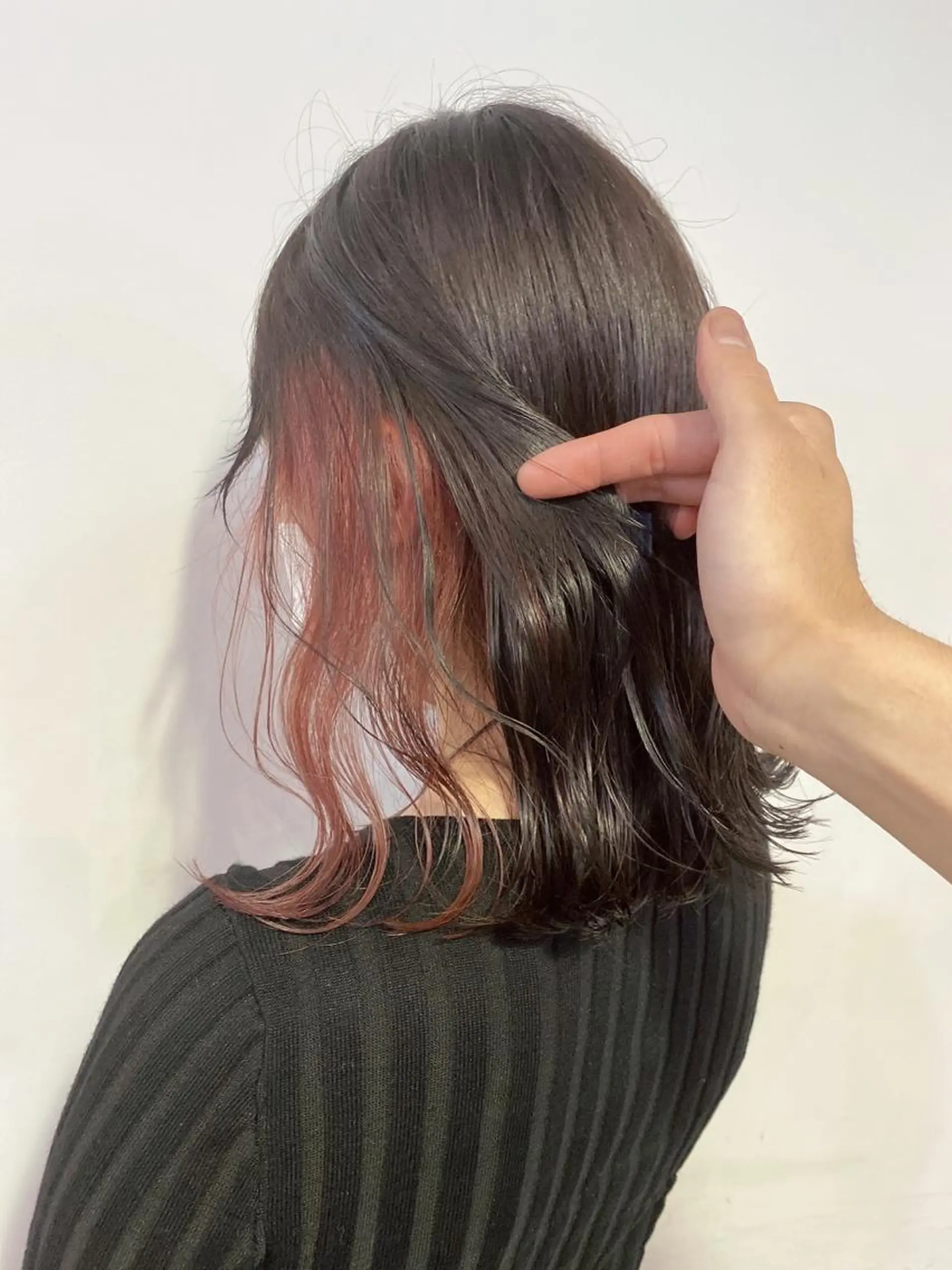 ミディアム カラー ヘアアレンジ ヘアカラー 切りっぱなしボブ/ デザインカラー店長のヘアスタイル