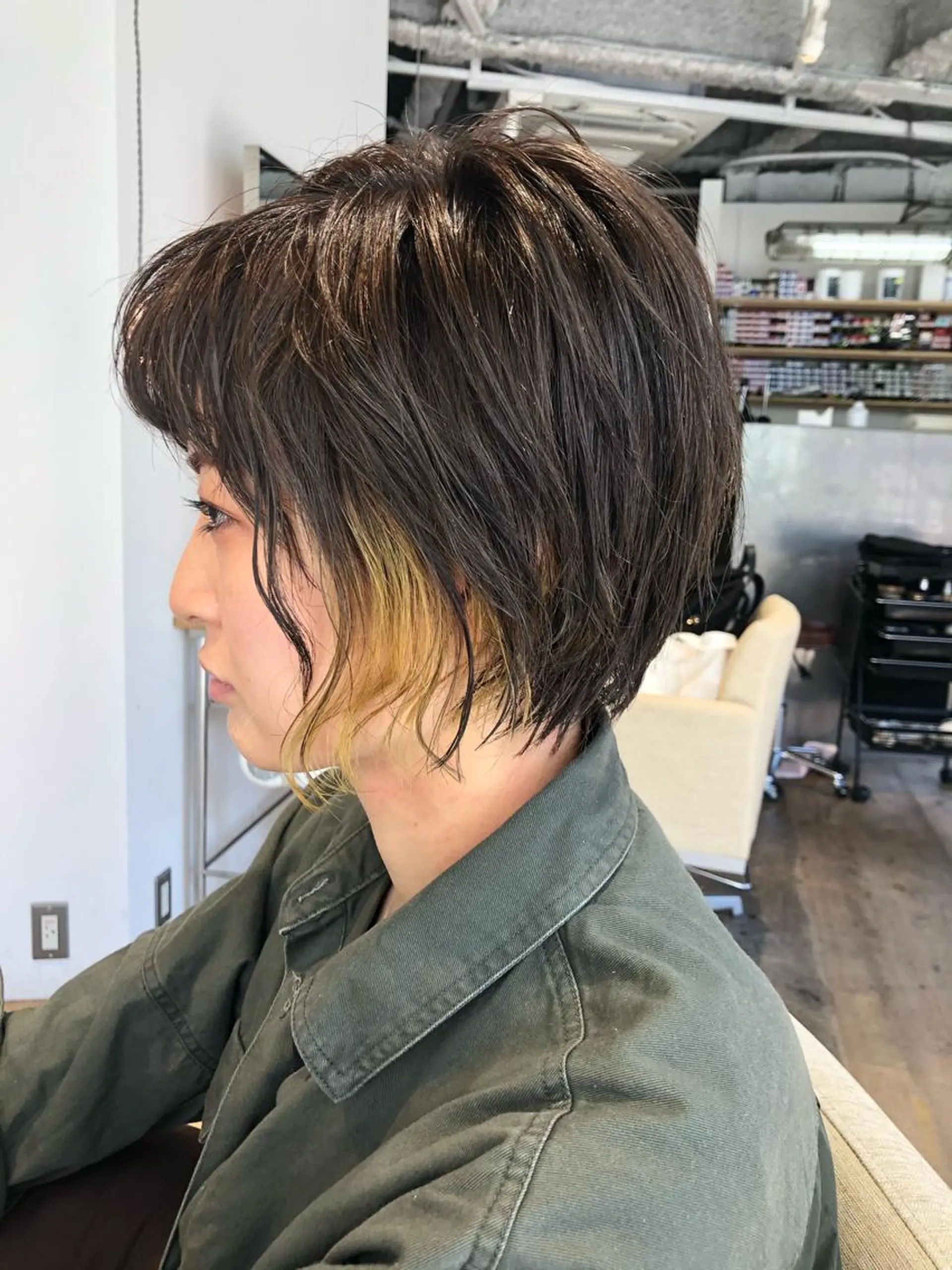 ショート ブリーチ毛矯正.髪質 改善.髪にドラマをのヘアスタイル