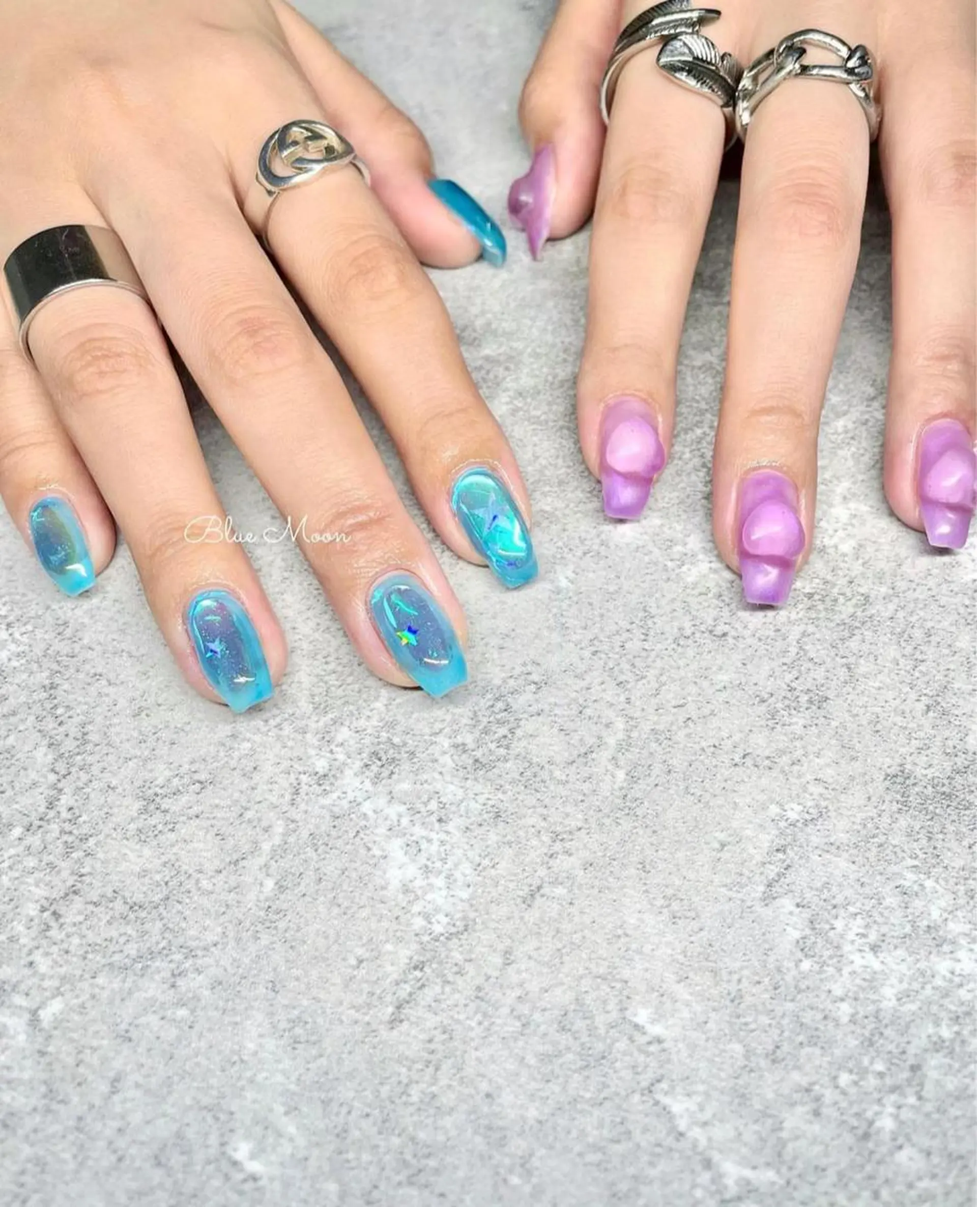 ネイル ハート 氷ネイル・うるうるネイル ハンドネイル フットネイル ハンドケア nail salon Blue Moonのネイルデザイン