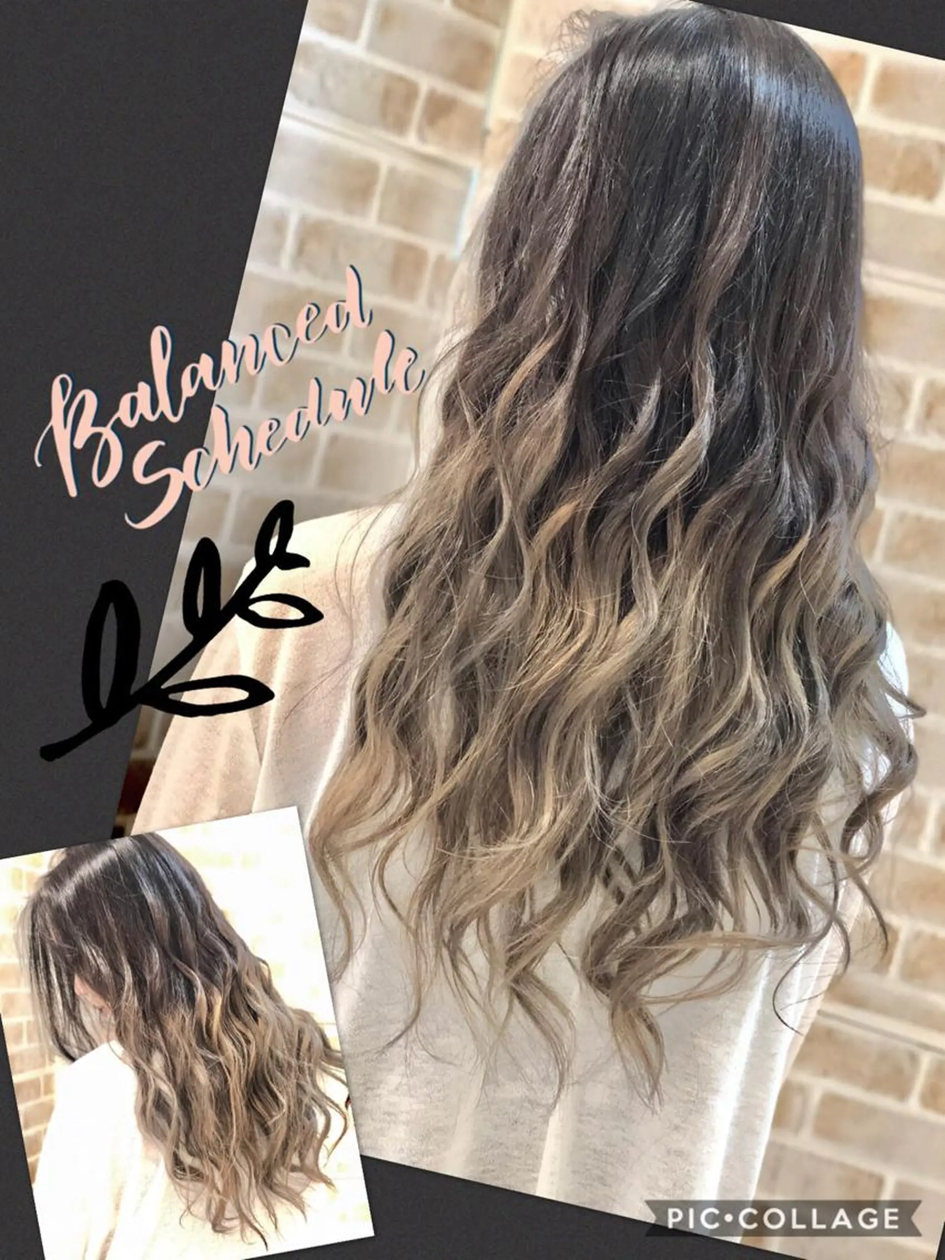 ロング カラー ブリーチ ケアブリーチ グラデーションカラー グレージュ イルミナカラー ヘアカラー トリートメント ヘアセット 永島 桜のヘアスタイル