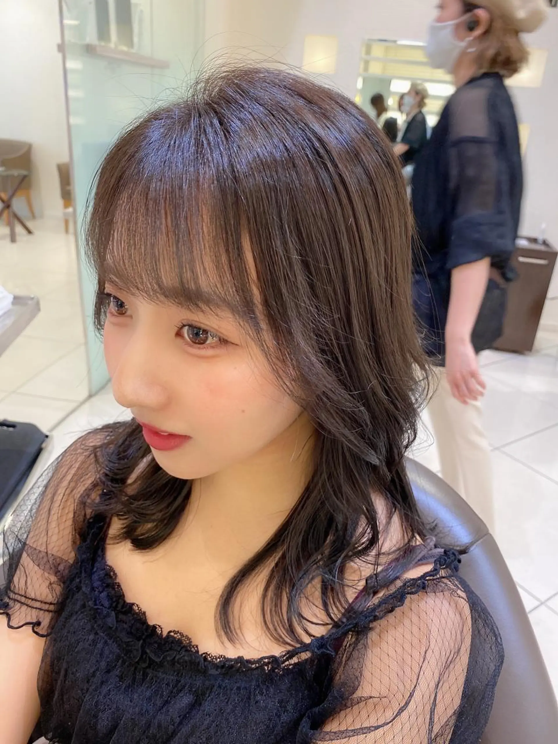 ミディアム カラー パーマ ヘアアレンジ マツエク・マツパ 💎耳ツボジュエリー ×銀座美容室💎のヘアスタイル